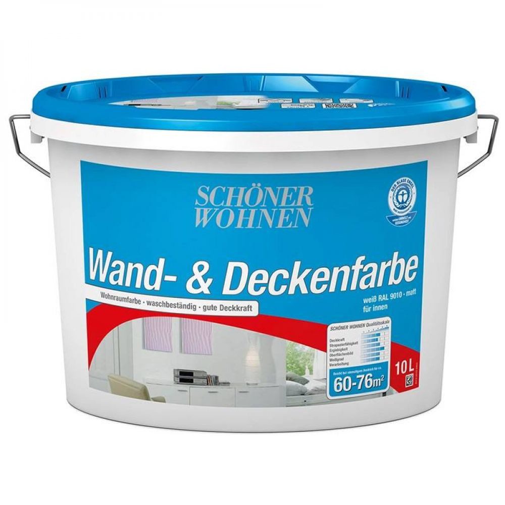 SCHÖNER WOHNEN FARBE Wandfarbe Schöner Wohnen Wand- und Deckenfarbe 10,0 Ltr. weiss
