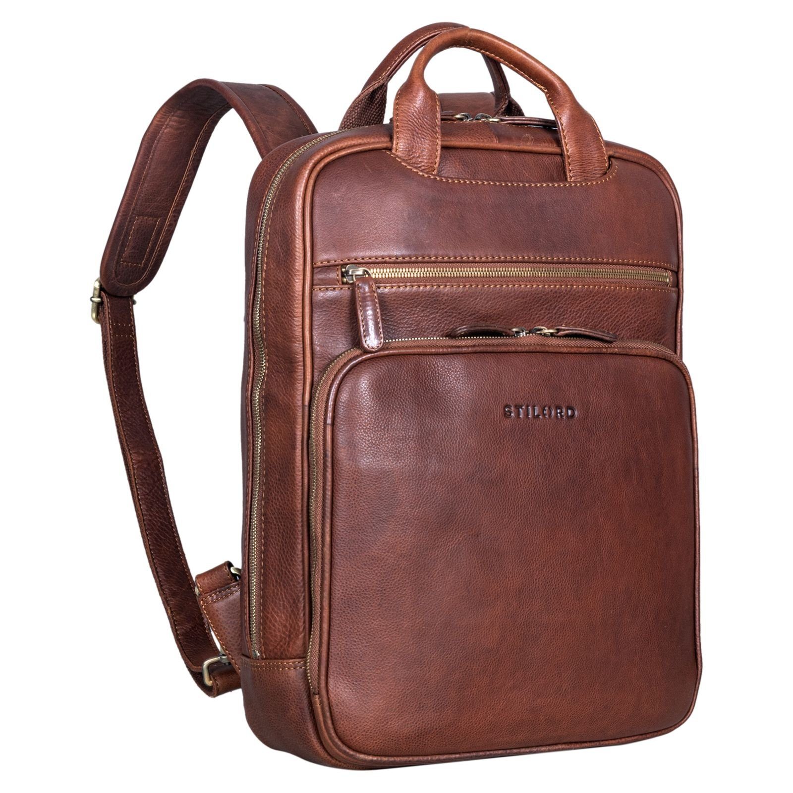 STILORD Notebook-Rucksack "Nova" Moderner Echt-Leder Rucksack Notebook 13,3 Zoll Damen / Herren