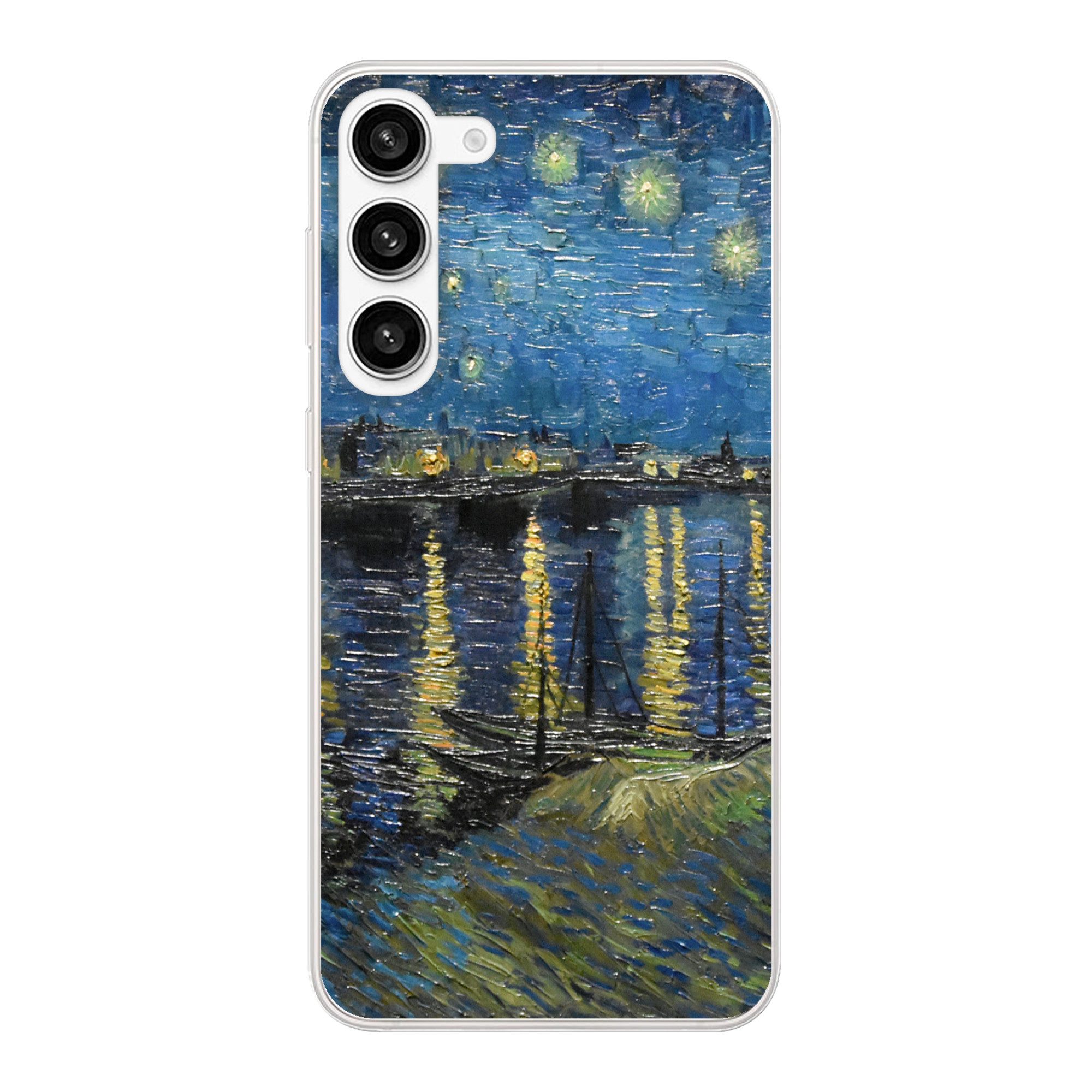 MuchoWow Handyhülle für Samsung Galaxy S23 Plus Sternennacht über der Rhone - Van Gogh - K, Phone Case, Silikon, Schutzhülle Dünn