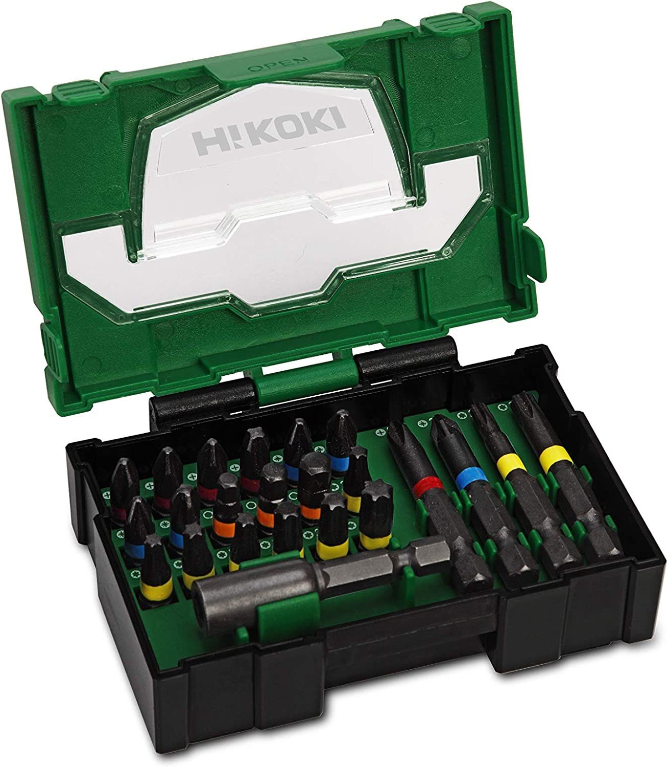 Hitachi Bohrer- und Bitset Hitachi Hikoki 40030021 23-teilige Bit-Box, stapellbar Profi Qualität