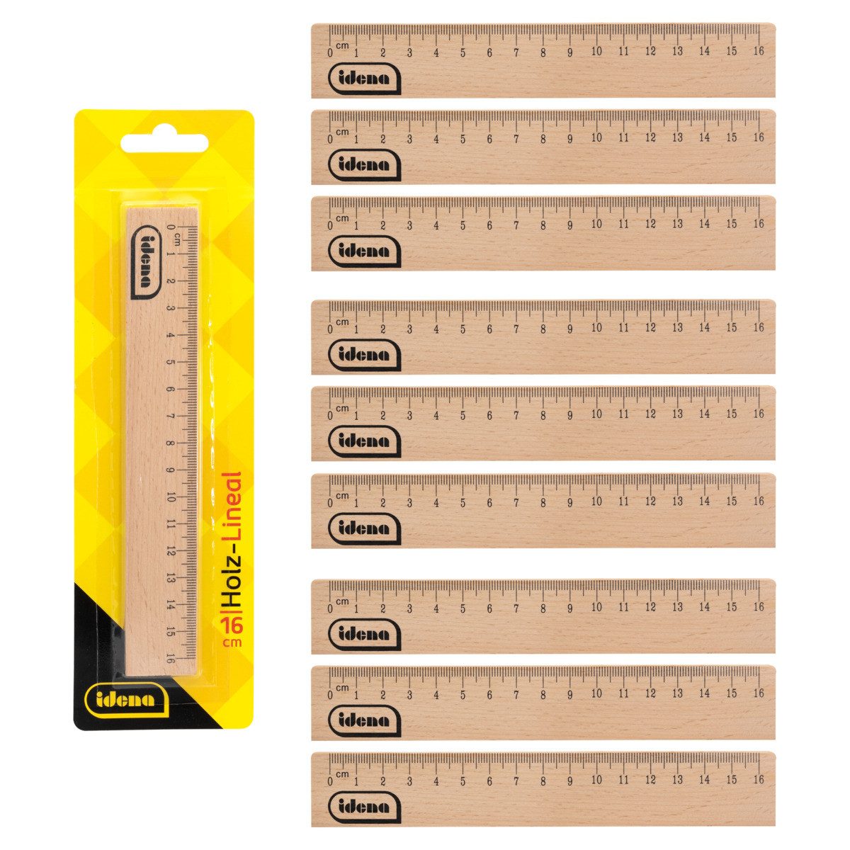 Idena Lineal Idena Bundle Holzlineal 16cm 10 Stück