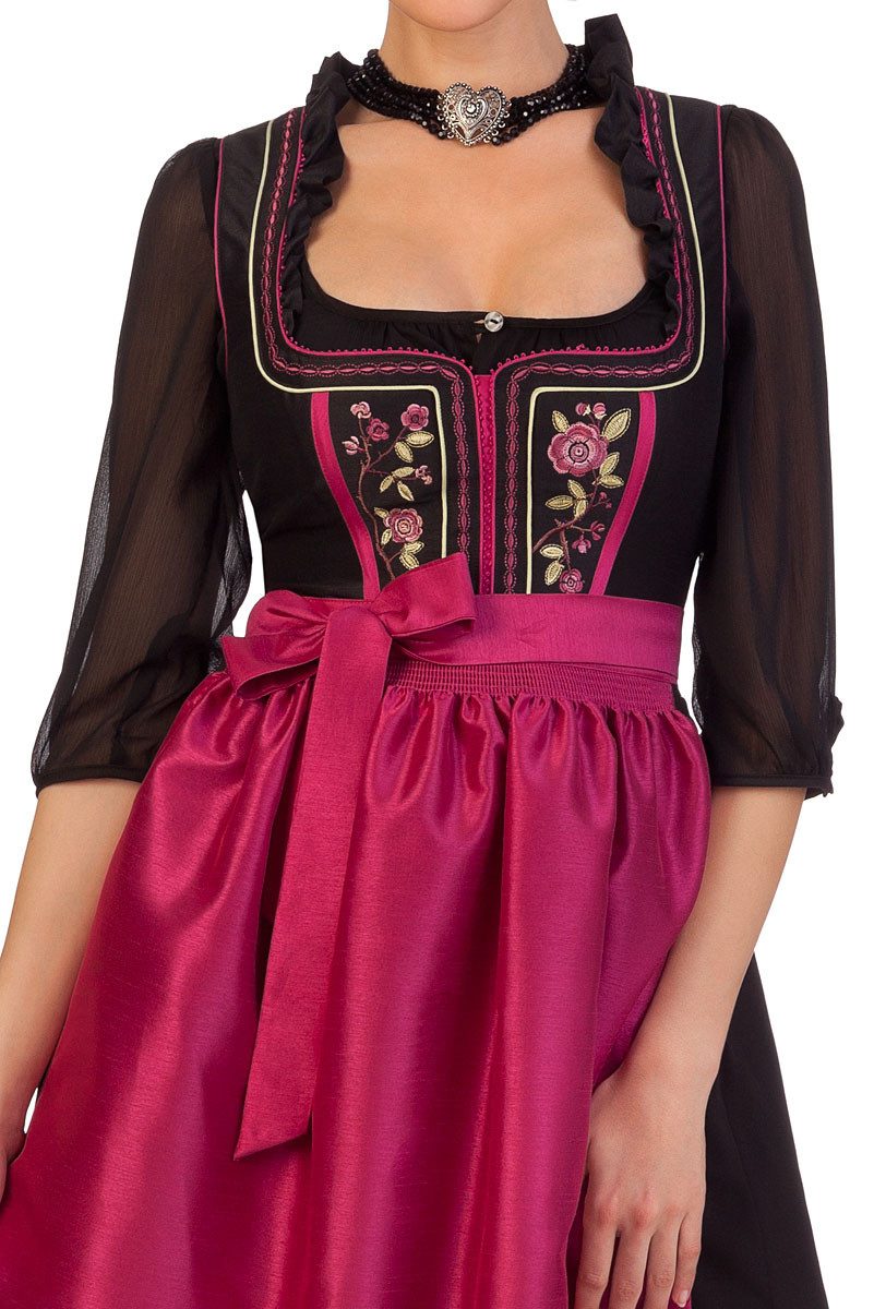 Spieth & Wensky Dirndl Dirndl lang 2tlg. - WINCHESTER - flaschengrün, beere