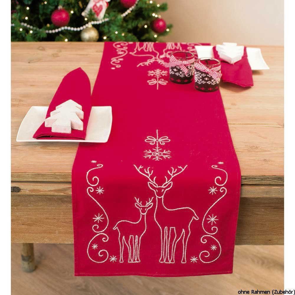 Vervaco Kreativset Vervaco Tischläufer &amp;quot;Rehe &amp; Eiskristalle ...