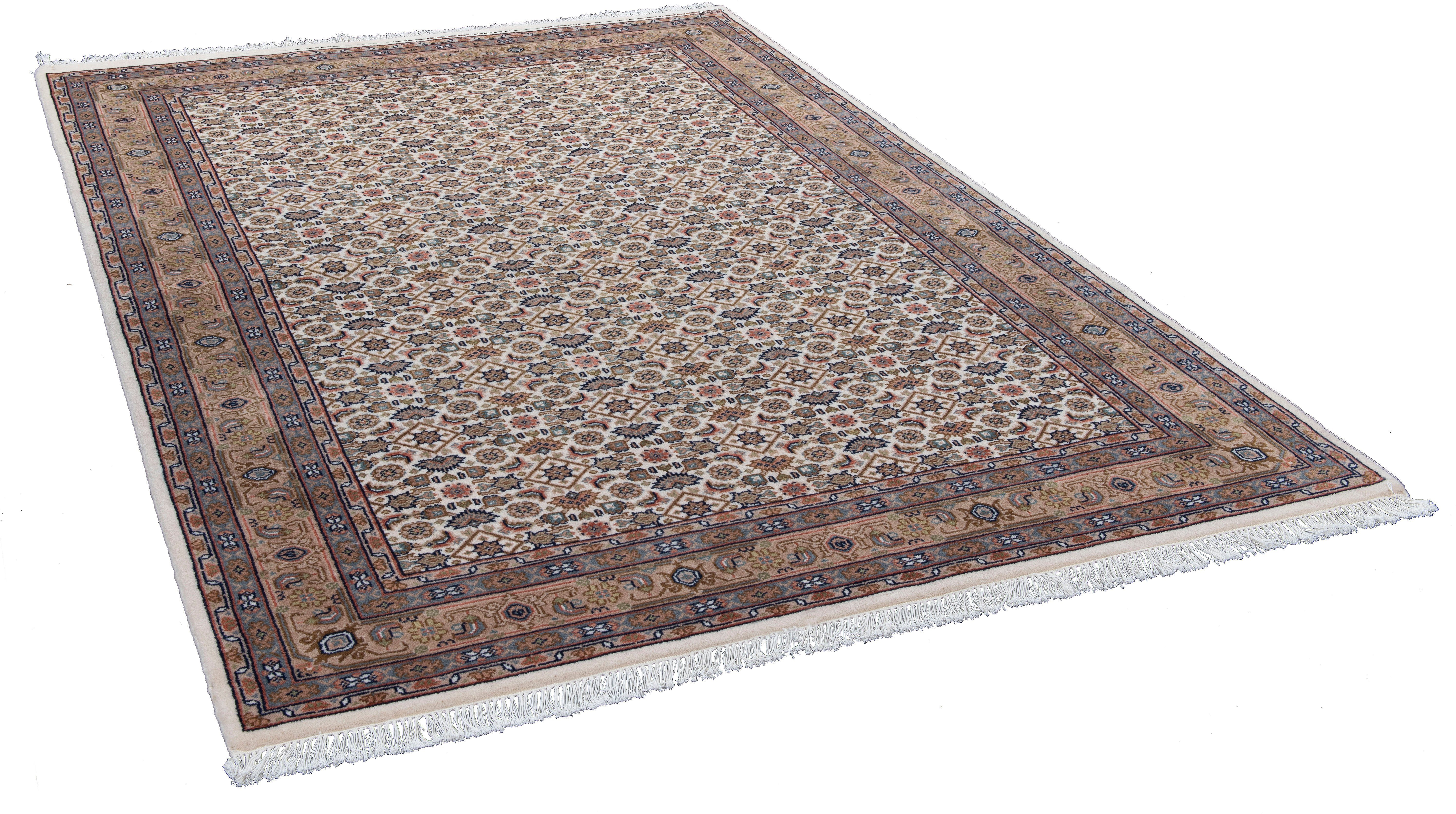 THEKO Orientteppich Benares Herati, rechteckig, Höhe: 12 mm, reine Wolle, handgeknüpft, mit Fransen