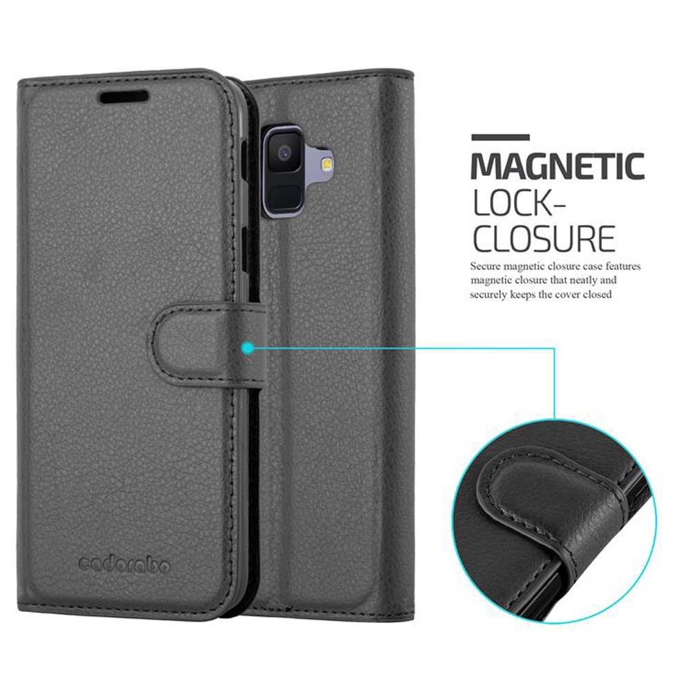 Cadorabo Handyhülle für Samsung Galaxy A6 2018 Hülle Samsung Galaxy A6 2018, Hülle Schutzhülle mit Standfunktion, Kartenfach und Magnetverschluss