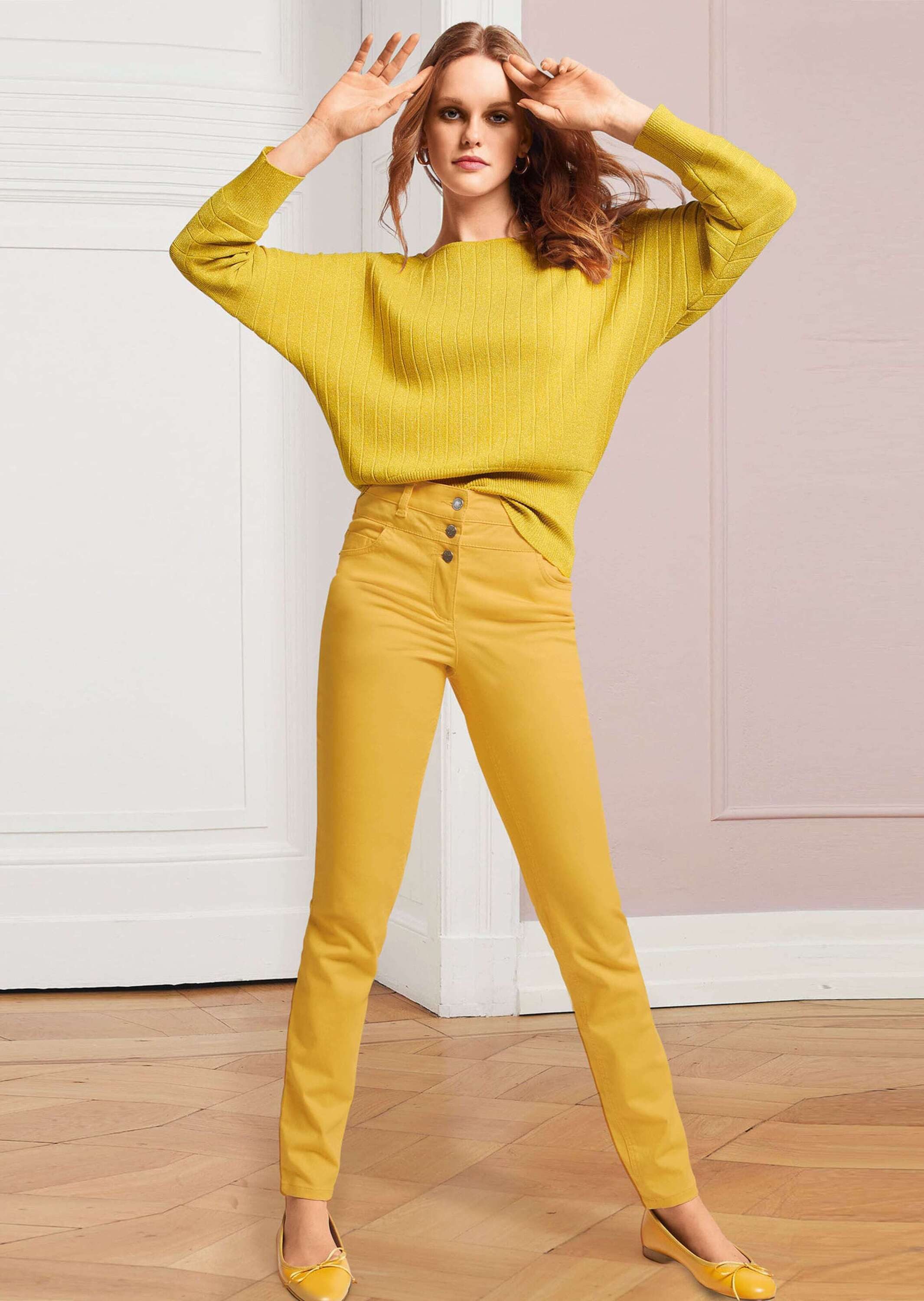 MADELEINE Gerade Jeans Highwaist-Jeans aus Power-Stretch