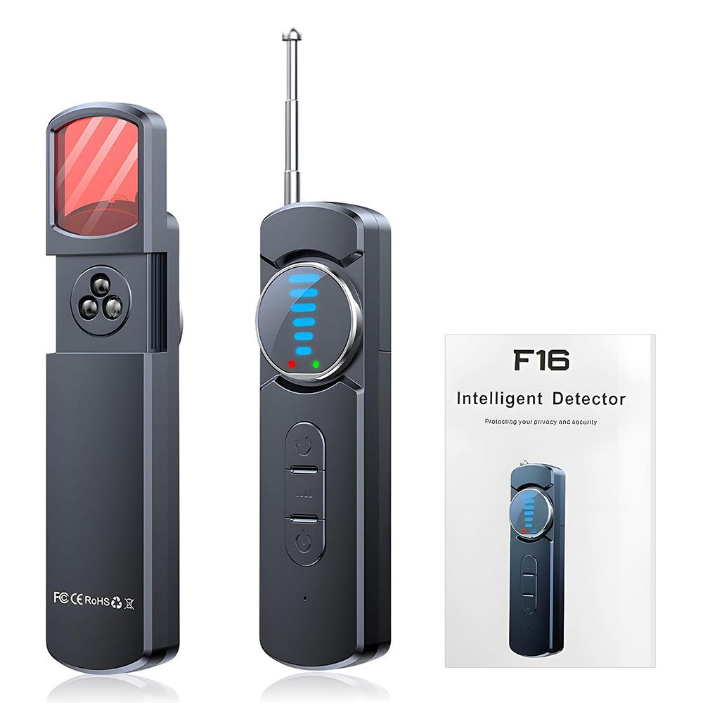 TUWENA Überwachungskamera Wanzen Detector mit LED, Hidden Camera Detector, GPS Tracker Detektor (Anti Aufnahme Detektoren für Hotel Heim Büro, 360°-Infrarot-Erkennung)