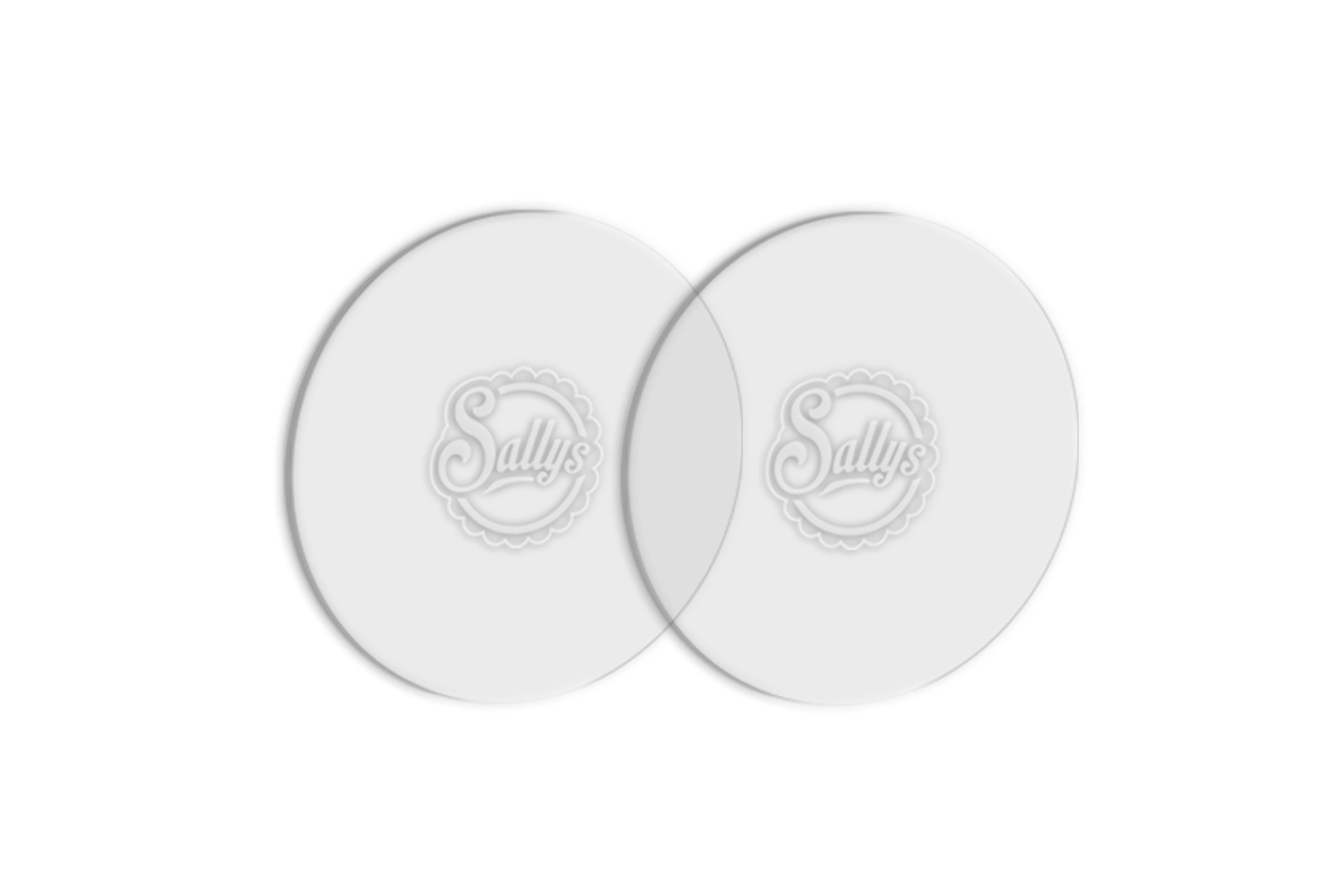 Sallys Tortenplatte - Ganaching Platten 2er Set Rund - Helfer für perfekt glatte Torten, Aus Hochwertigem Polycarbonat