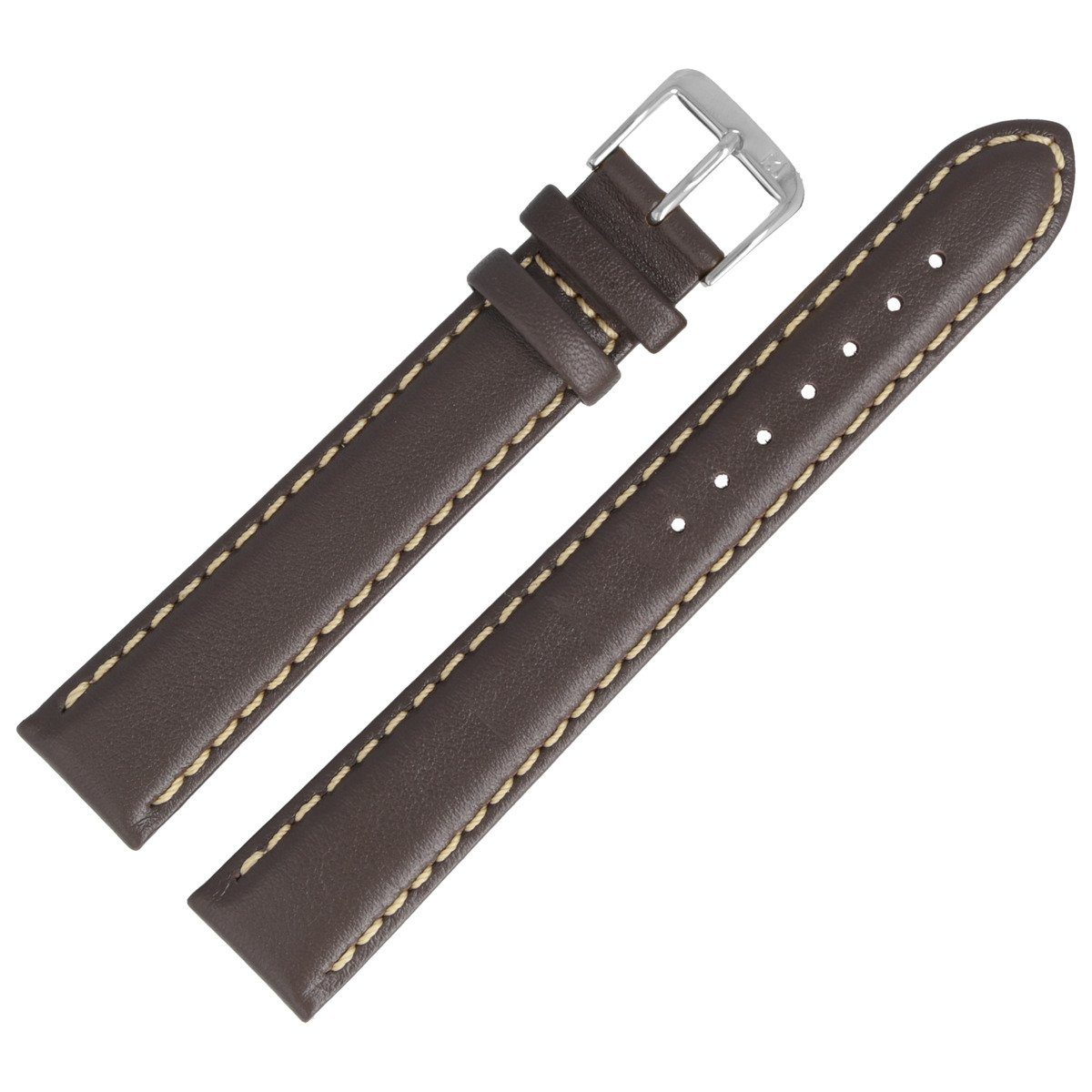 MARBURGER Uhrenarmband 20mm Leder XL Extra Lang