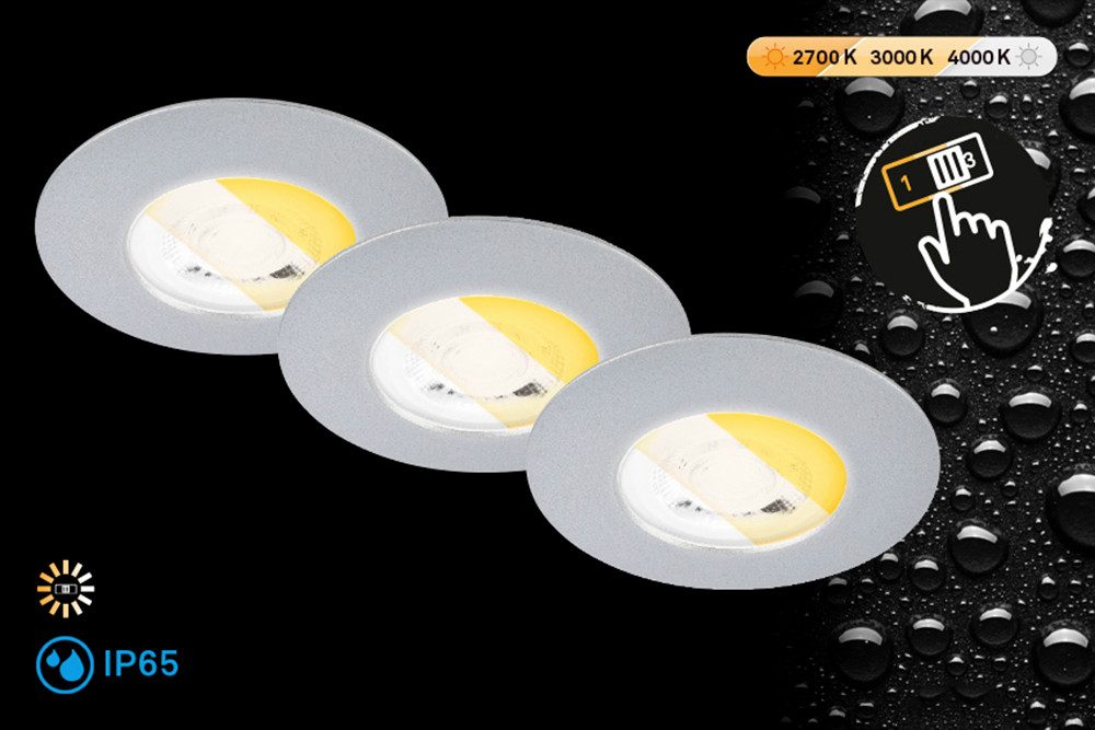 Briloner Leuchten LED Einbauleuchte DIMARA, LED fest integriert, 90x27 mm, Wohnzimmer, Flur