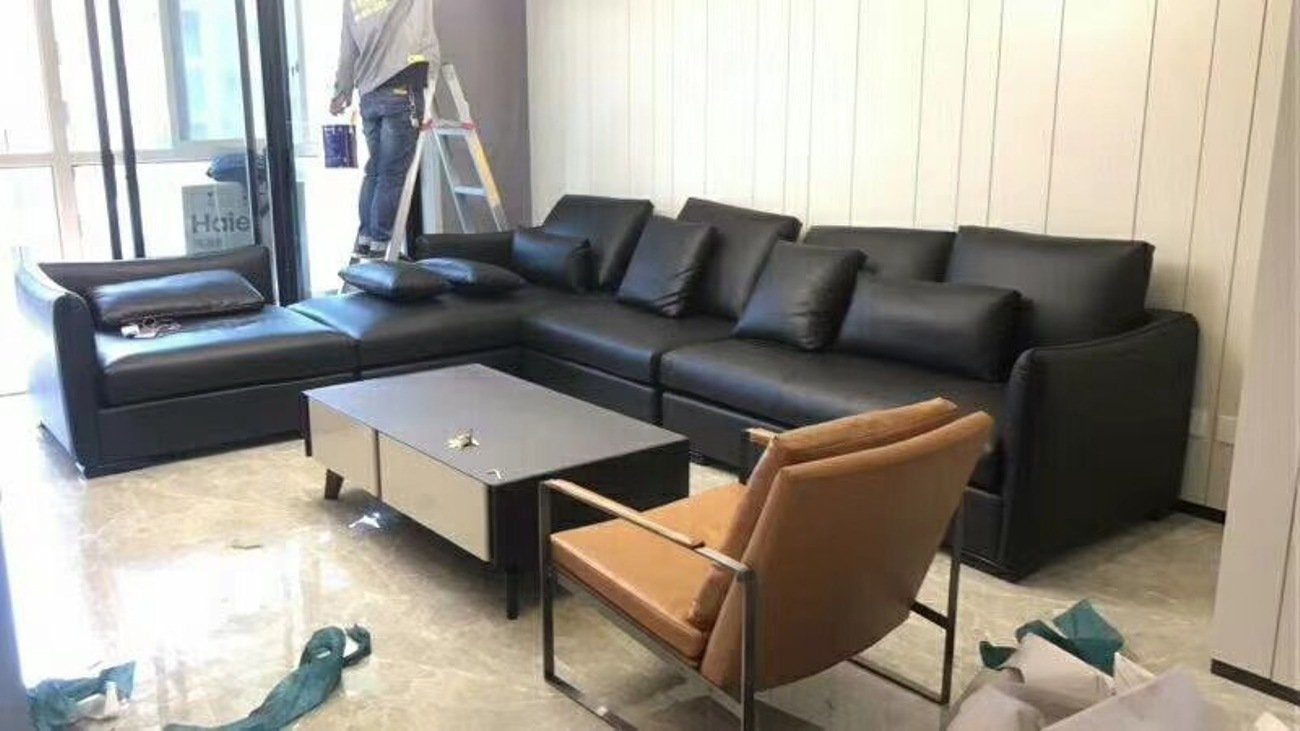 JVmoebel Ecksofa, Echt Landschaft Garnitur Wohn Polster Leder Sofa Sofa Sitz Couch