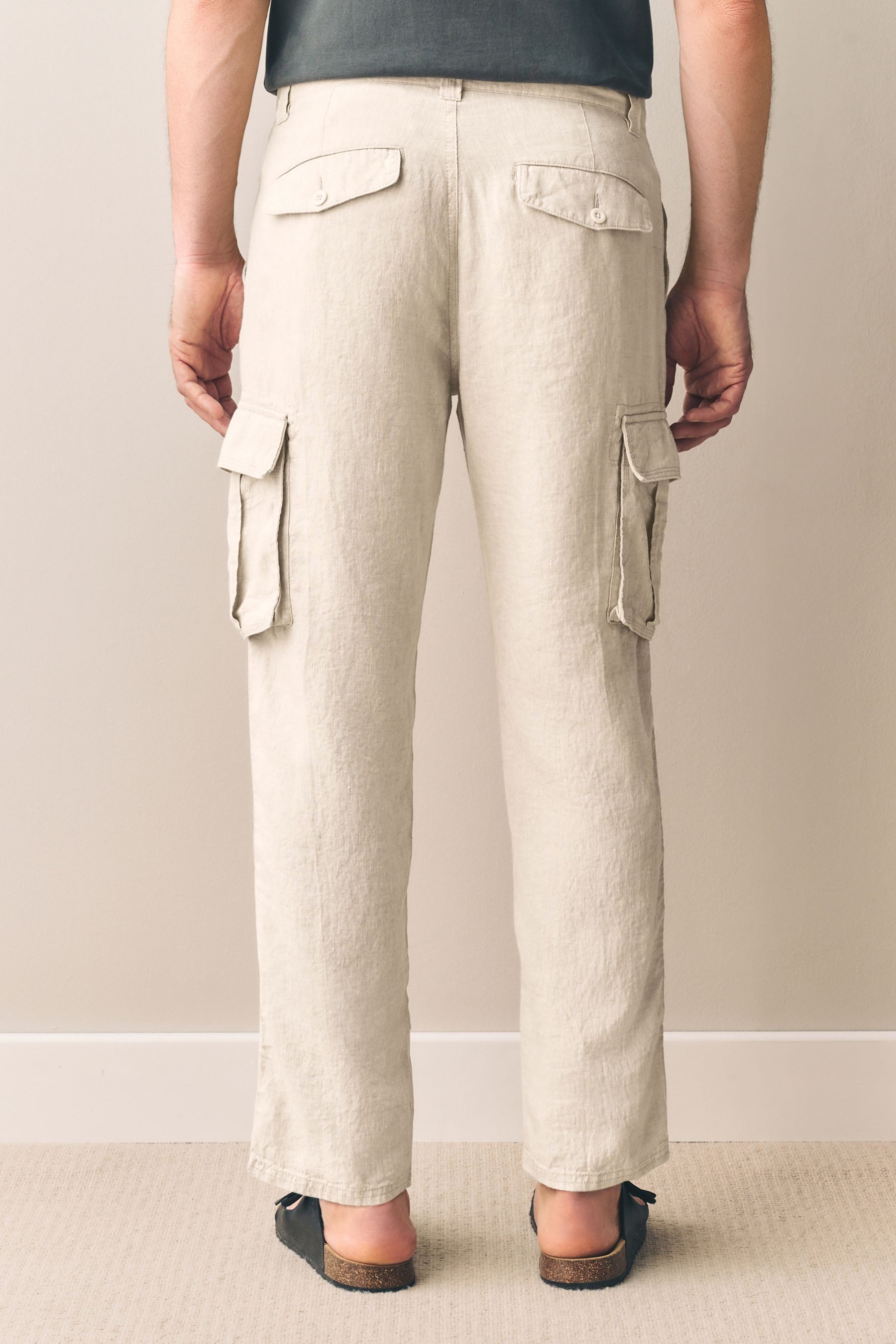 Next Leinenhose Regular Fit Signature Cargohose günstig online kaufen