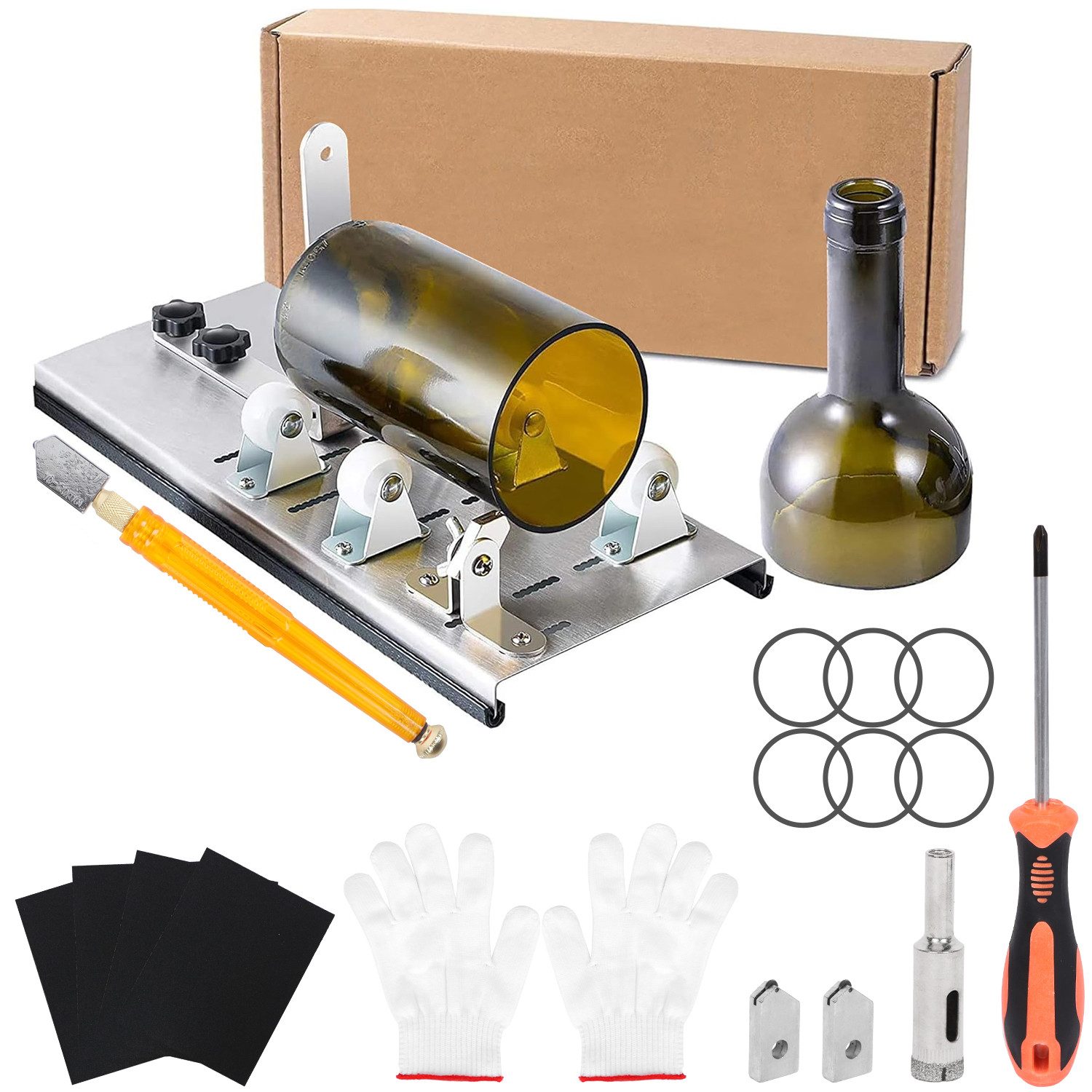 OSTWOLKE Bohrersatz Glasschneider für Flaschen Edelstahl DIY Flaschenschnei günstig online kaufen