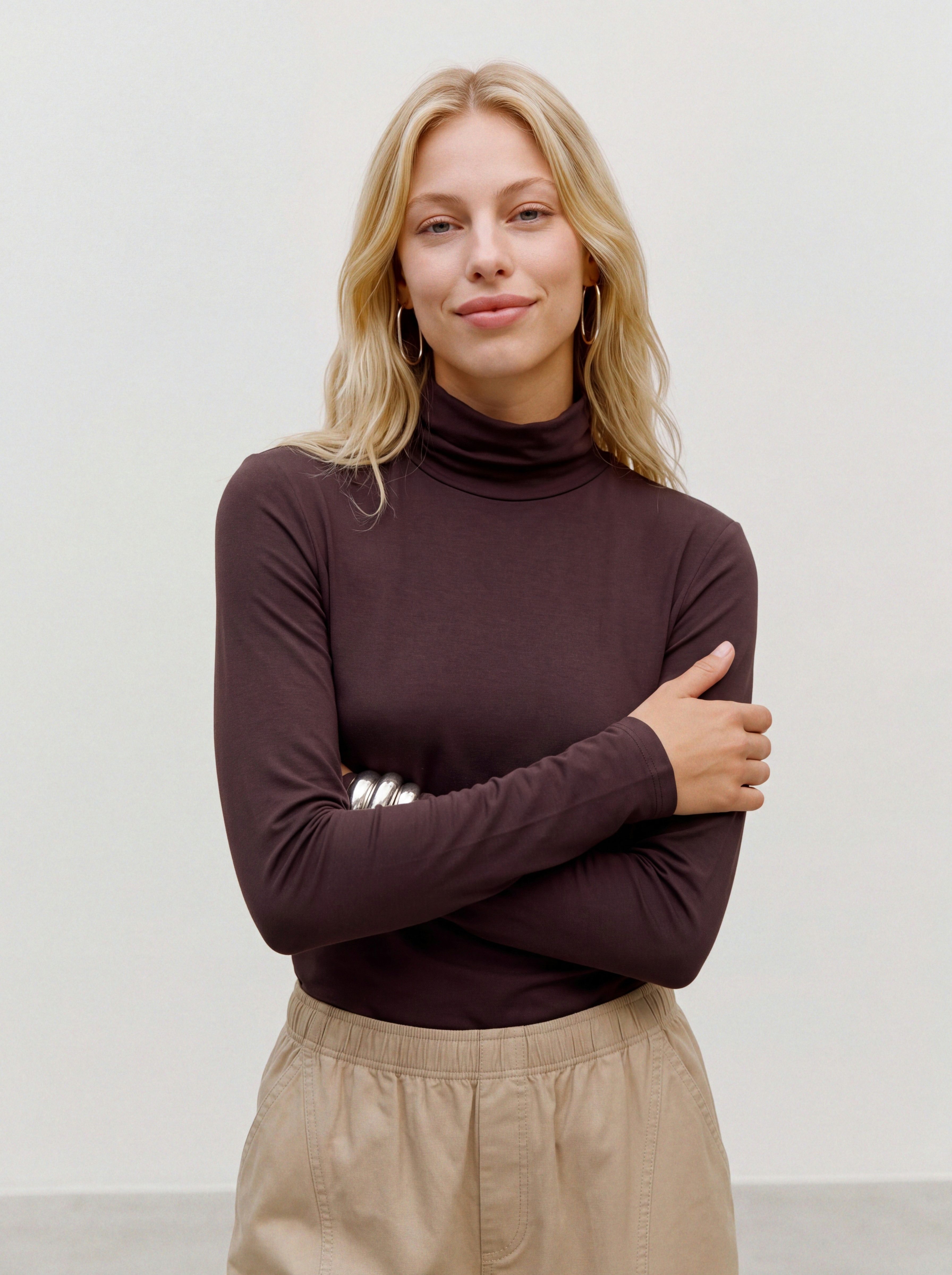 Vero Moda Langarmshirt VMALBERTE LS ROLLNECK TOP JRS NOOS Viskosemischung
