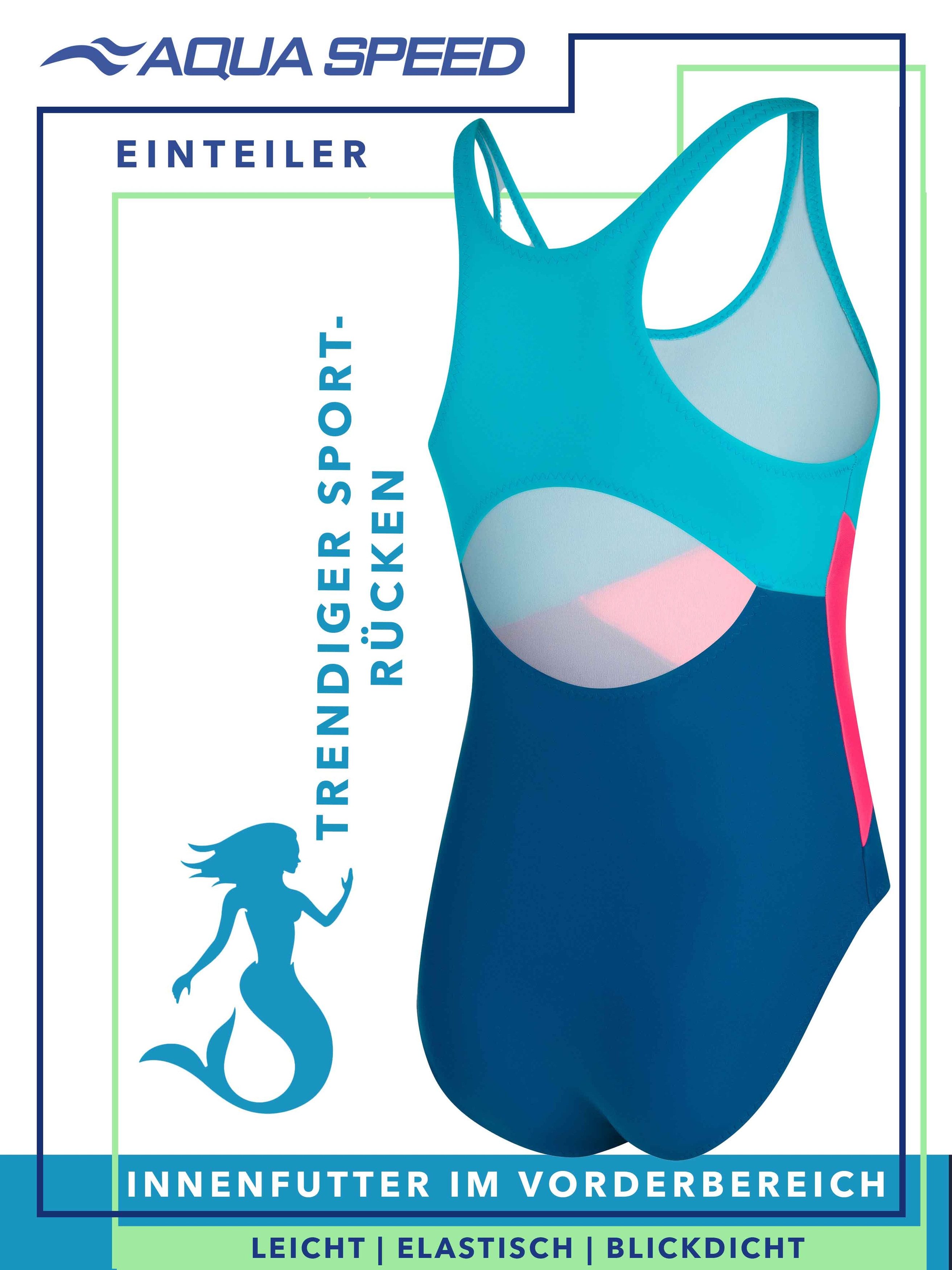Aqua Speed Badeanzug Pola Badeanzug Mädchen Teenager Chlorresistent 116-158 – Bild 3 von 5