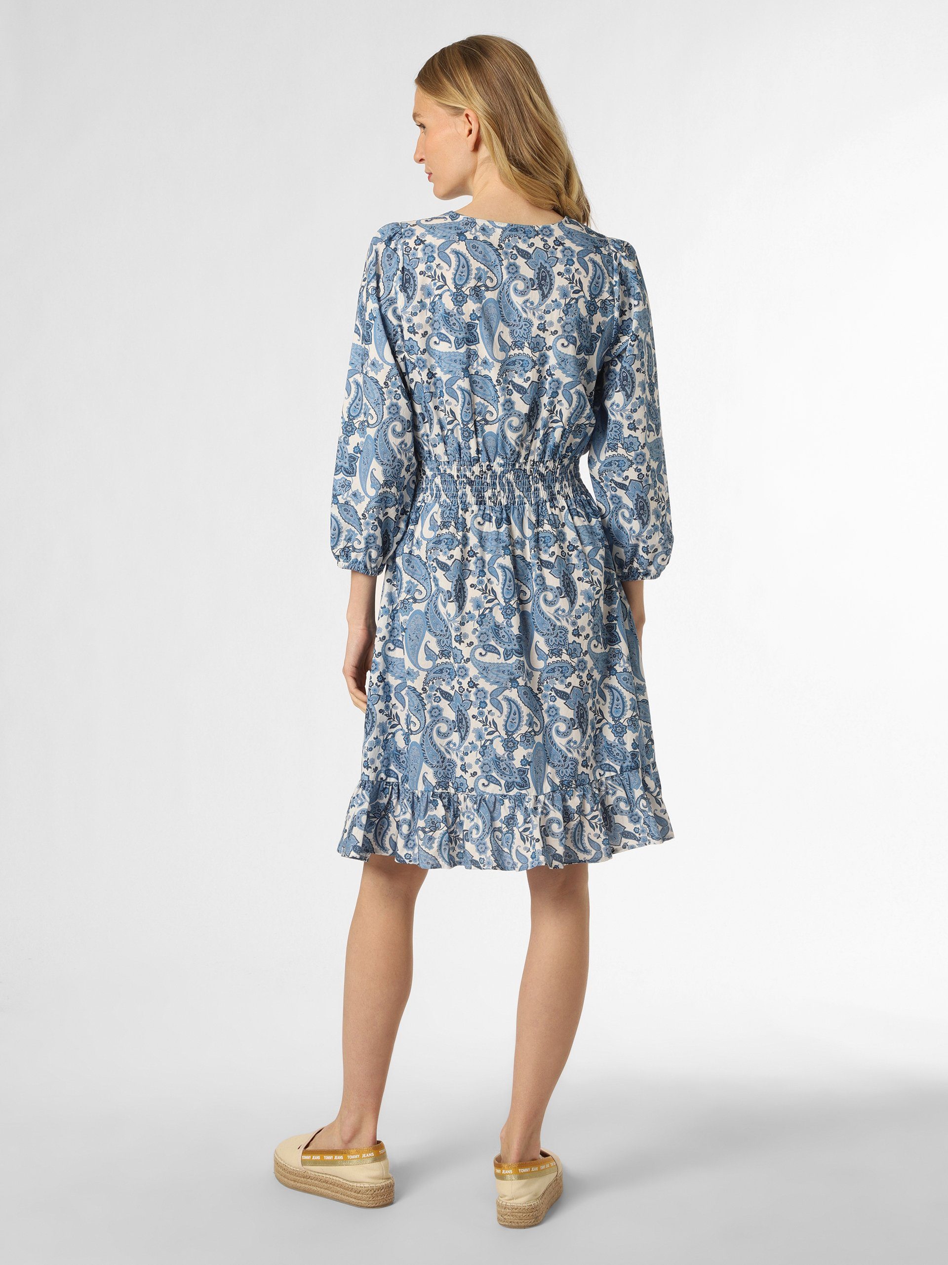 A-Linien-Kleid blau ecru Marie Lund