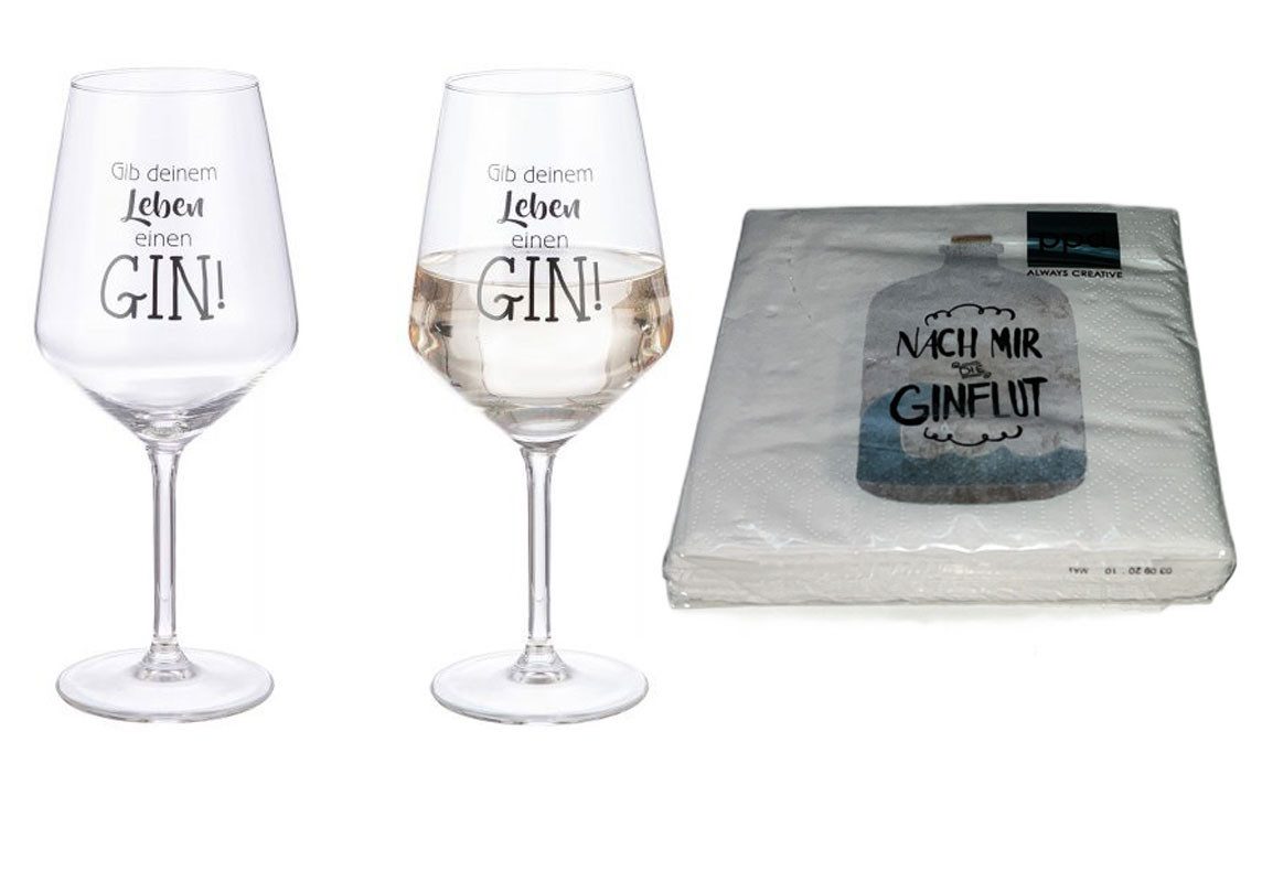 Steinnacher Bärbel Weinglas Gingläser Gib deinem Leben einen Gin 2er Set, Glas