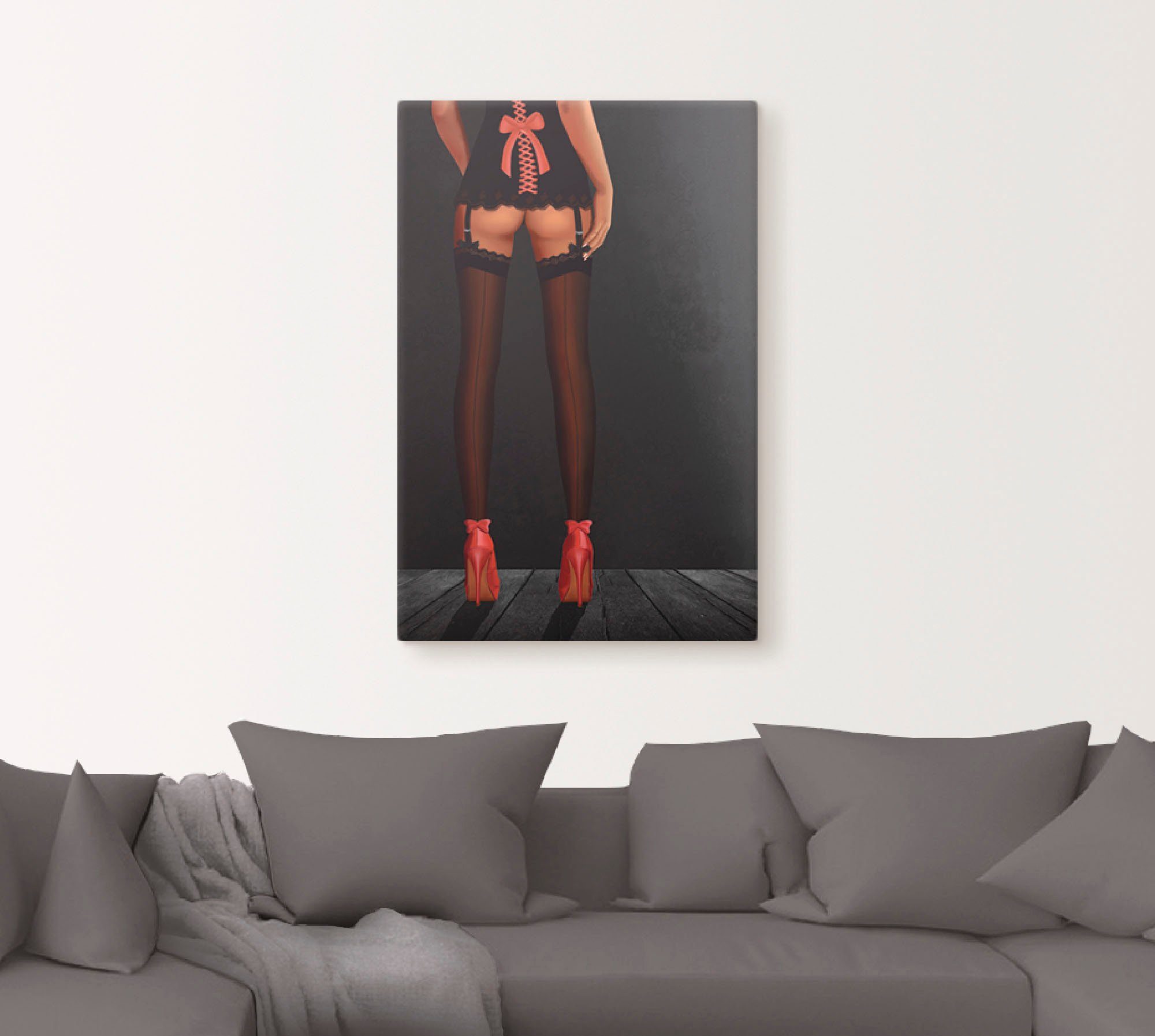 Artland Wandbild Sexy Beine in High Heels, Frau (1 St), als Alubild, Leinwandbild in verschied. Größen