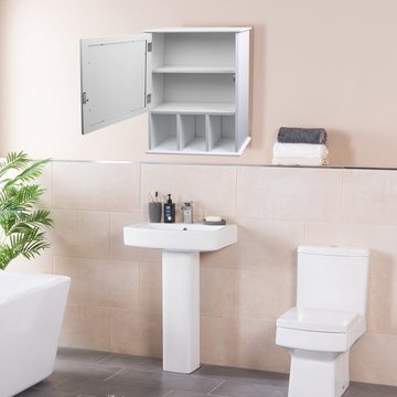 habeig Badezimmerspiegelschrank Badezimmerspiegelschrank Badschrank mit Tür 40x16x56cm Holz 56x40x16 cm