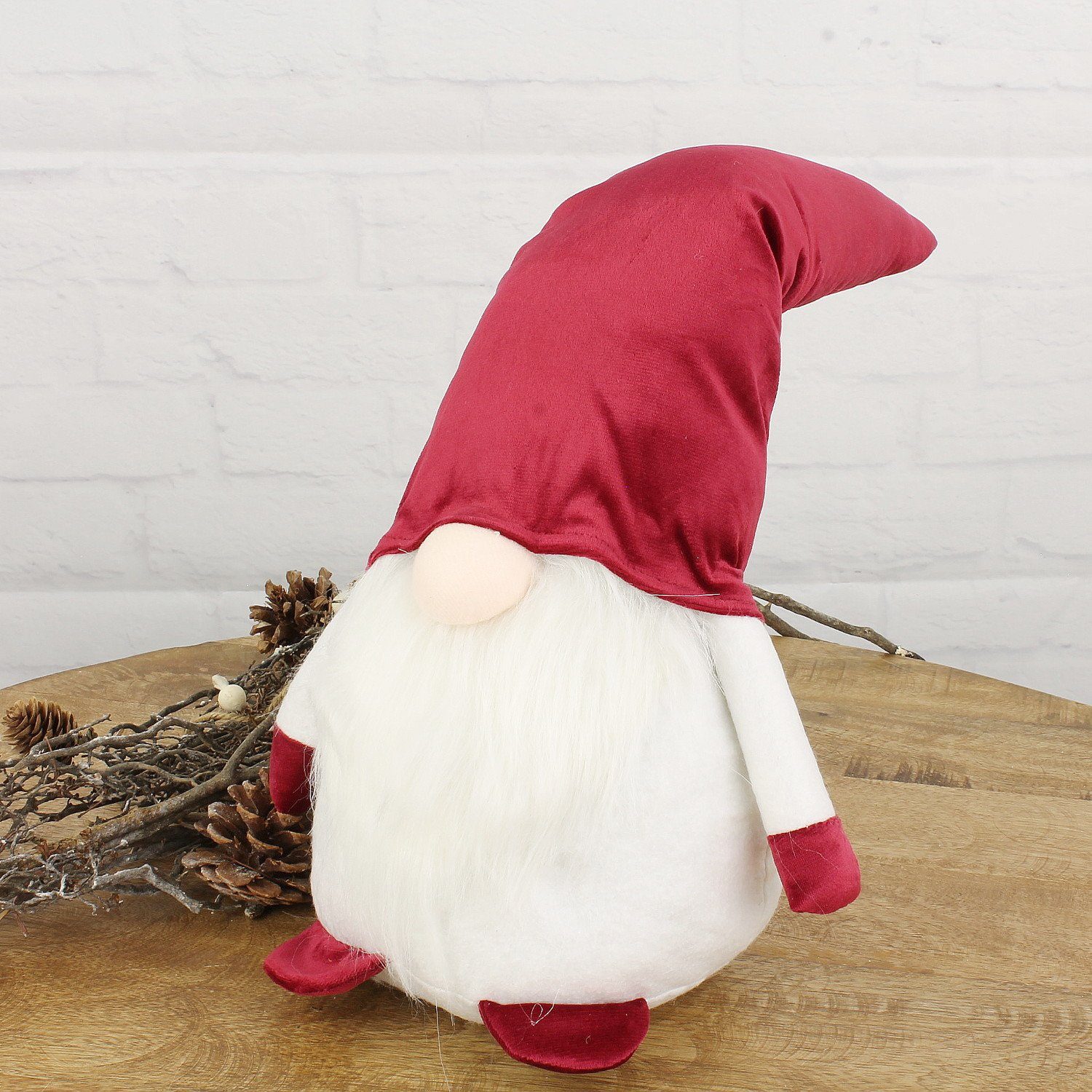 Macosa Home Wichtel Weihnachtsdeko 50 cm Figur Stoff Weihnachtswichtel XL Weihnachten (Wohnzimmer Fensterdeko, Tischdeko Weihnachten Gnom), Dekowichtel Weihnachtsdekoration Wichtelzwerg