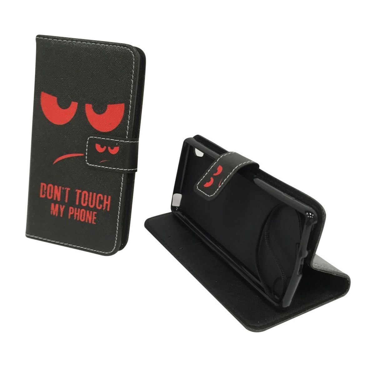 König Design Handyhülle Sony Xperia XA, Sony Xperia XA Handyhülle Bookcover Schwarz