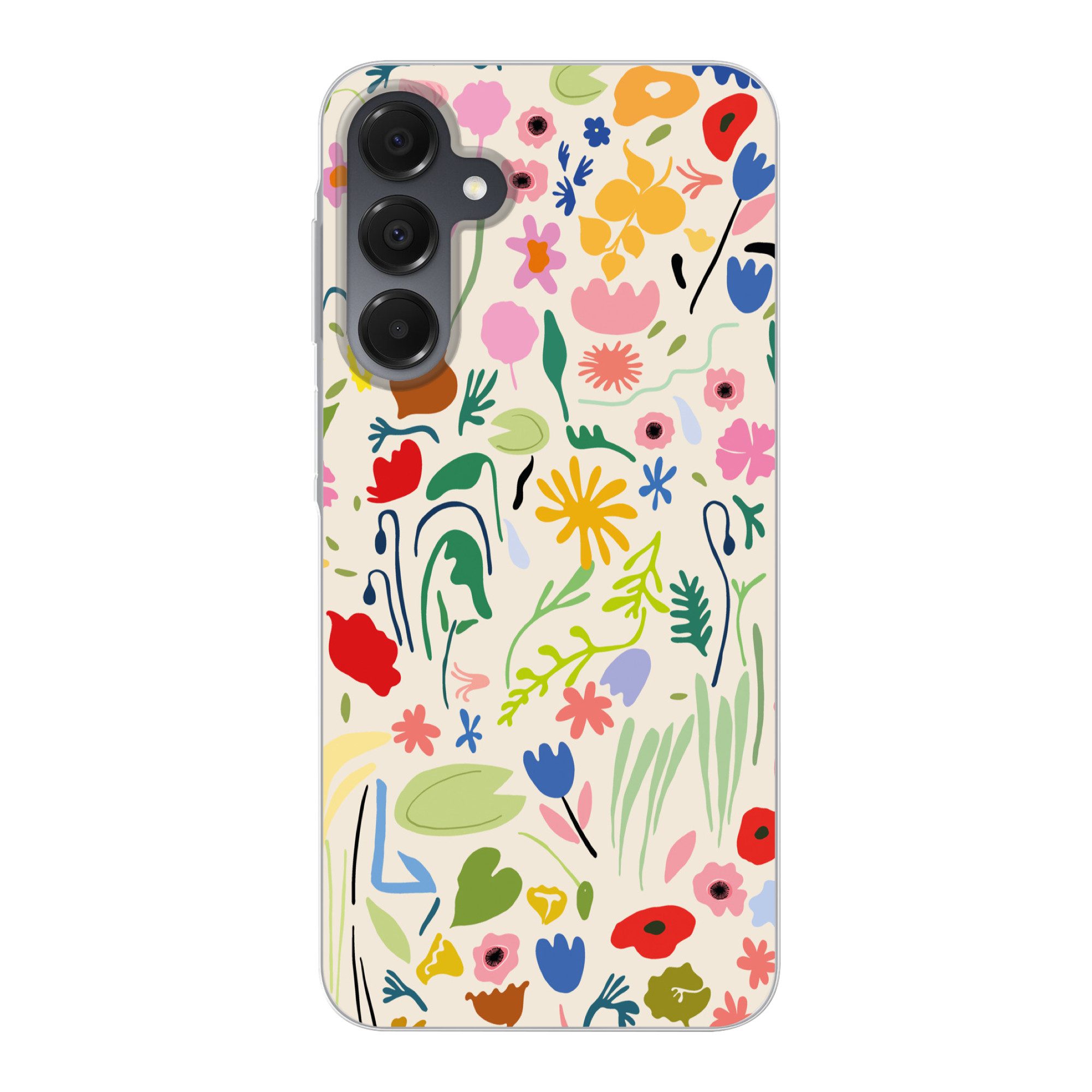 MuchoWow Handyhülle für Samsung Galaxy A16 5G Blumen - Muster - Pflanzen, Phone Case, Silikon, Schutzhülle Dünn