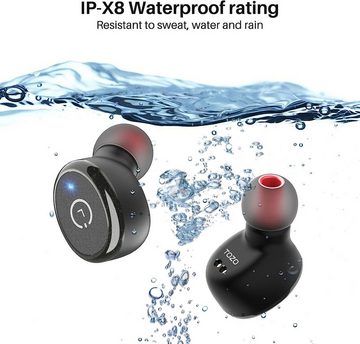 TOZO Bluetooth 5.3 Kabellos Sport IPX8 Wasserdicht In-Ear-Kopfhörer (Wasserdichte Ohrhörer mit stabiler Verbindung und tragbarer Ladehülle., mit kabellosem Ladecase Mikrofon Premium Sound Bass)