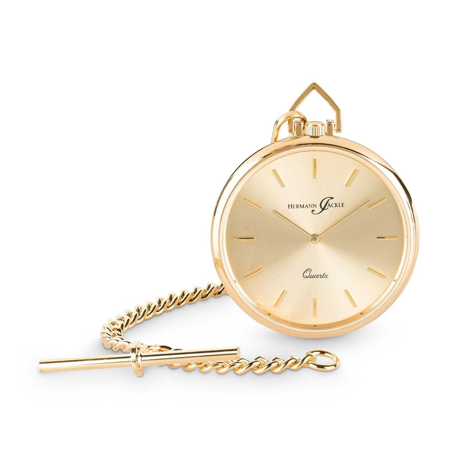 Hermann Jäckle Taschenuhr Dresden II Vergoldet, Quarzwerk, 40 mm, Mineralgl günstig online kaufen