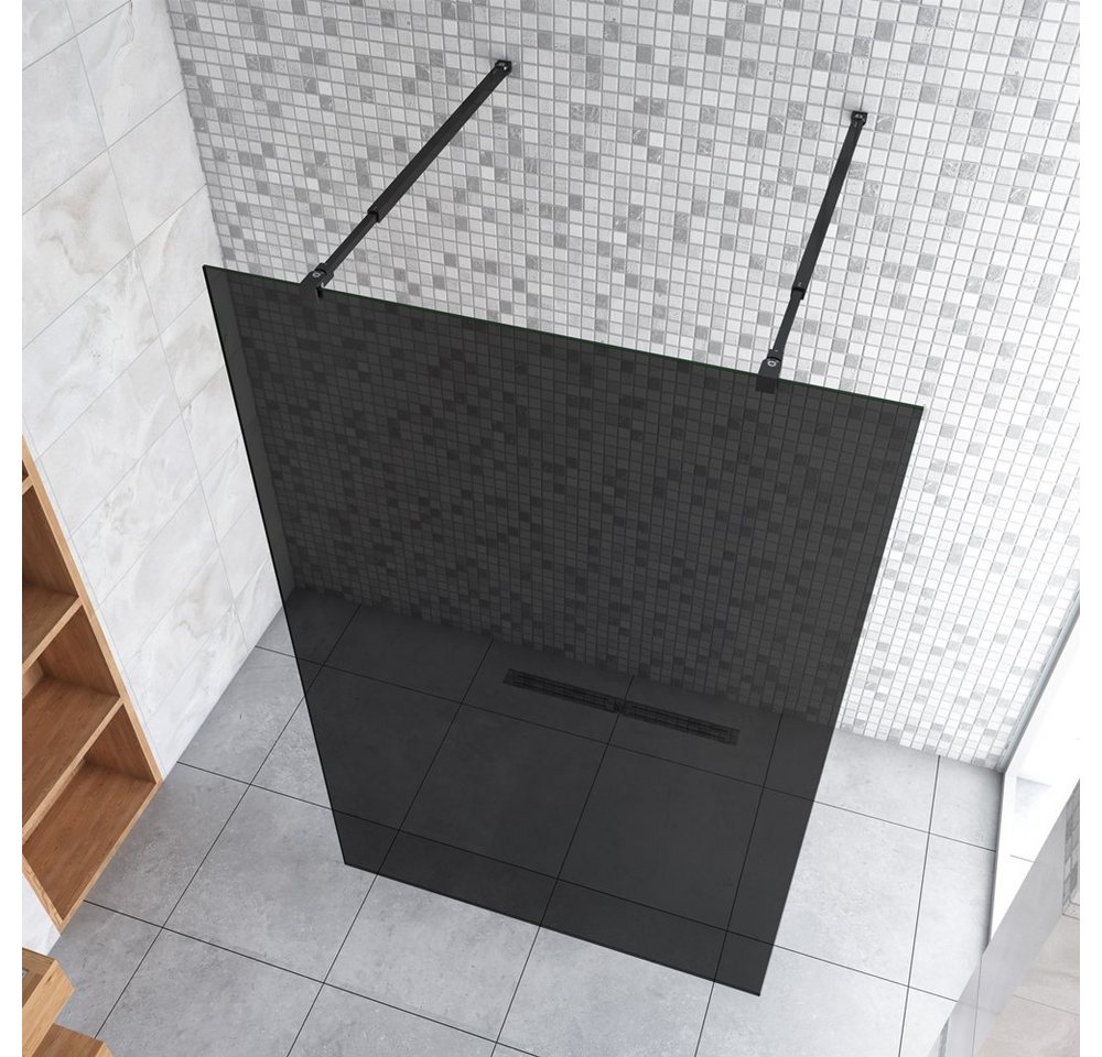 Thumbnail - duschspa Duschwand Duschkabine schwarze Duschwand Duschtrennwand Walk in Dusche Glaswand, Einscheibensicherheitsglas, (S...