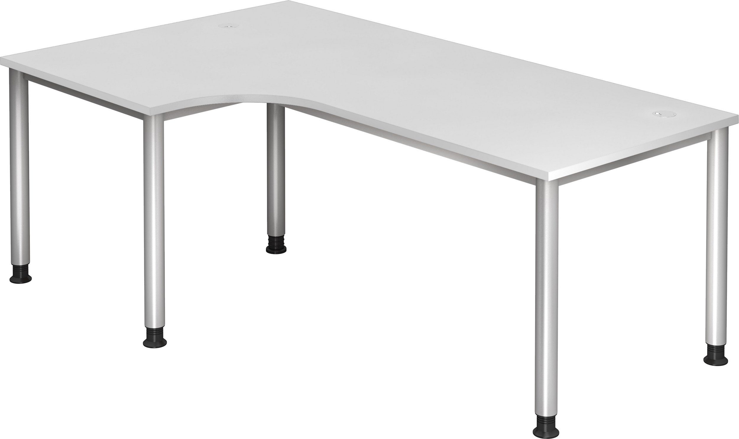 200 x bümö Schreibtisch - Dekor: Schreibtisch Eckform: Serie-H, Weiß cm 120