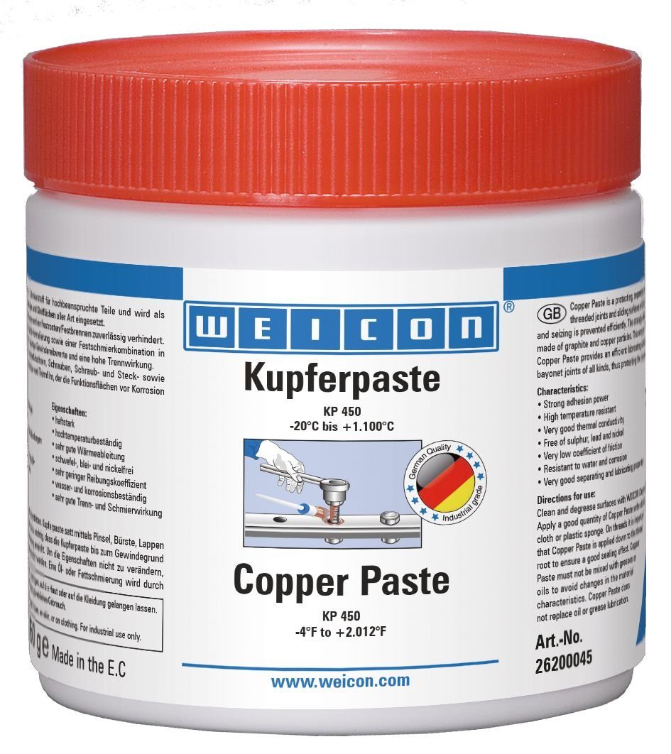 WEICON Montagepaste WEICON Kupferpaste, Schmier- und Trennmittelpaste auf Kupferbasis, 450 g, bis 1.100 °C