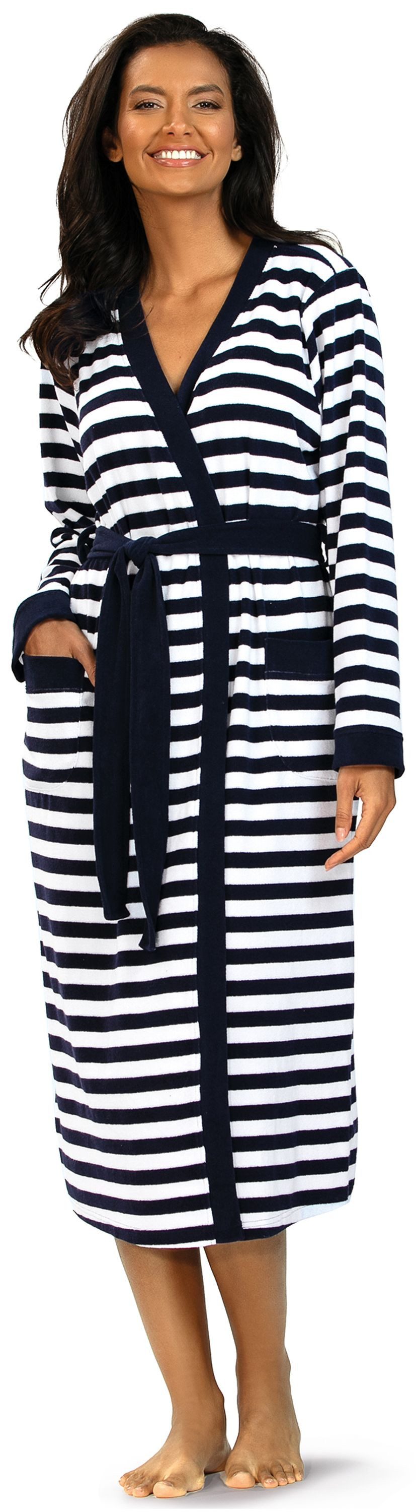 comtessa Damenbademantel Summer Whisper, Baumwolle, Kimono-Kragen, Gürtel