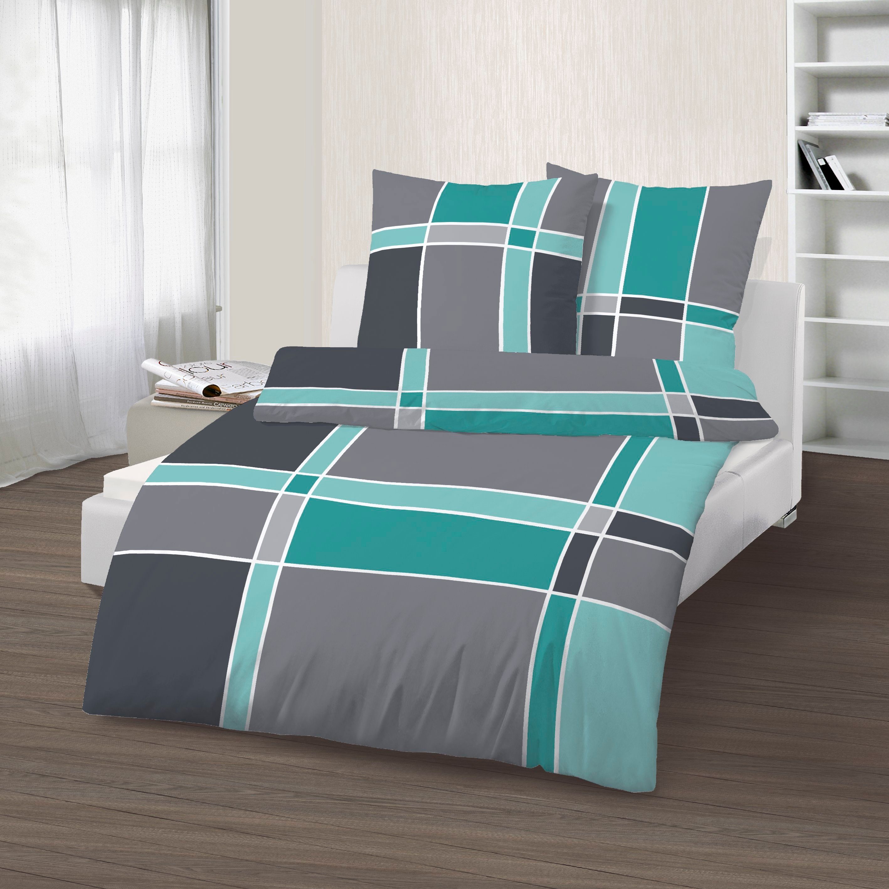 soma Bettwäsche karierte bettwäsche aus baumwolle bettwäsche blau 135x200 4 günstig online kaufen