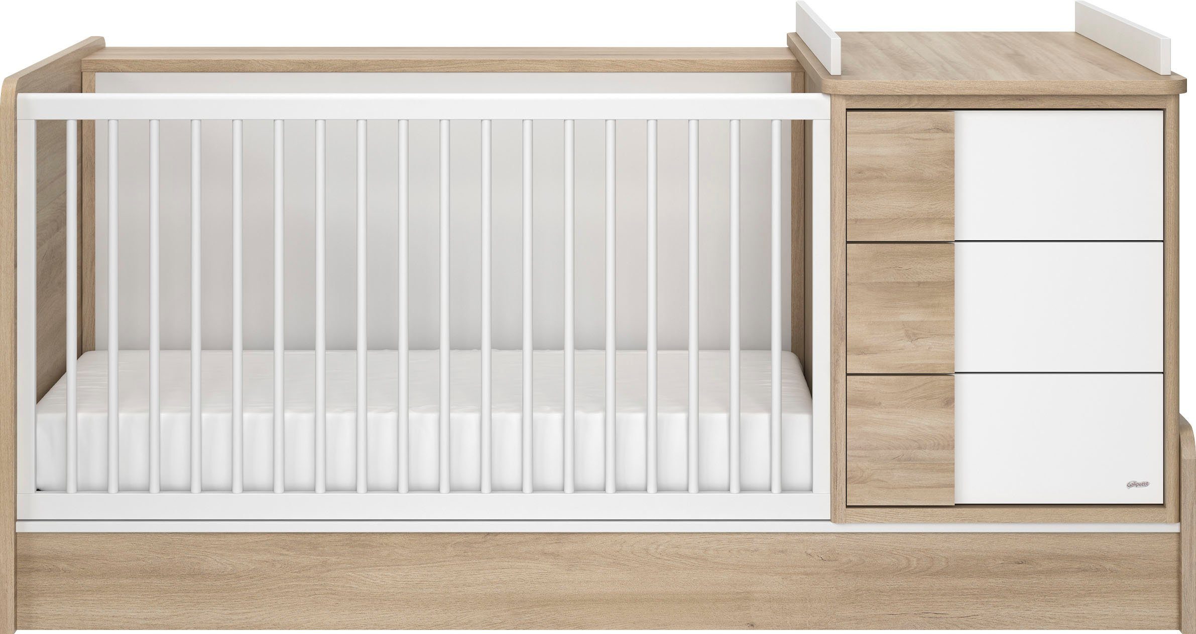 Galipette Babymöbel-Set Sasha, (6-tlg), bestehend aus Schrank, Bett, Regal, Kommode, Schreibtisch & Ablage