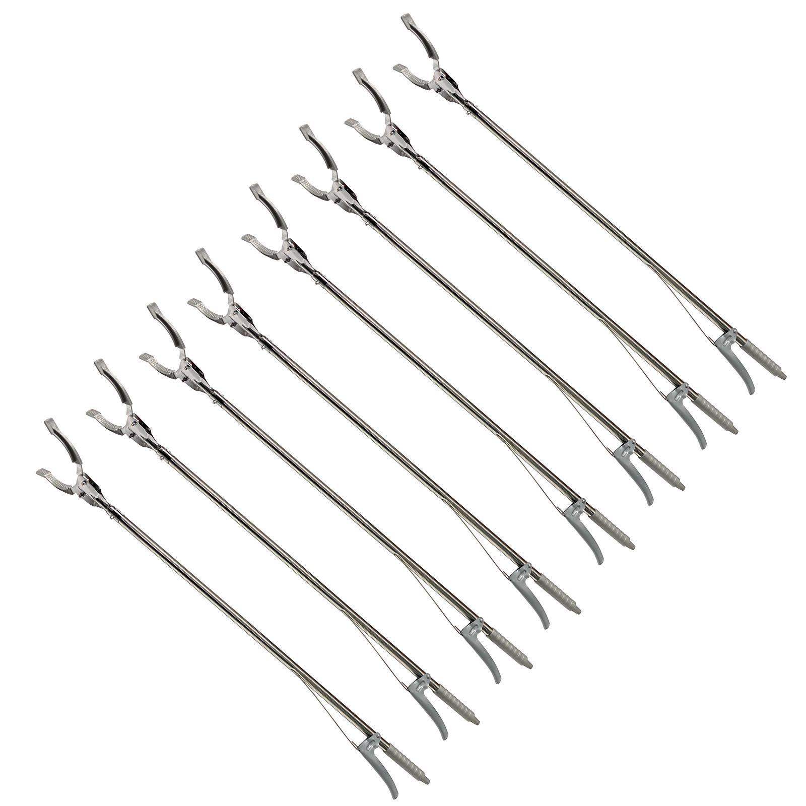 HAC24 Greifzange Müllzange Greifhilfe Abfall Müllsammler Müllgreifer Abfallgreifer, 8-tlg., Metall 90 cm für Rechts- und Linkshänder geeignet