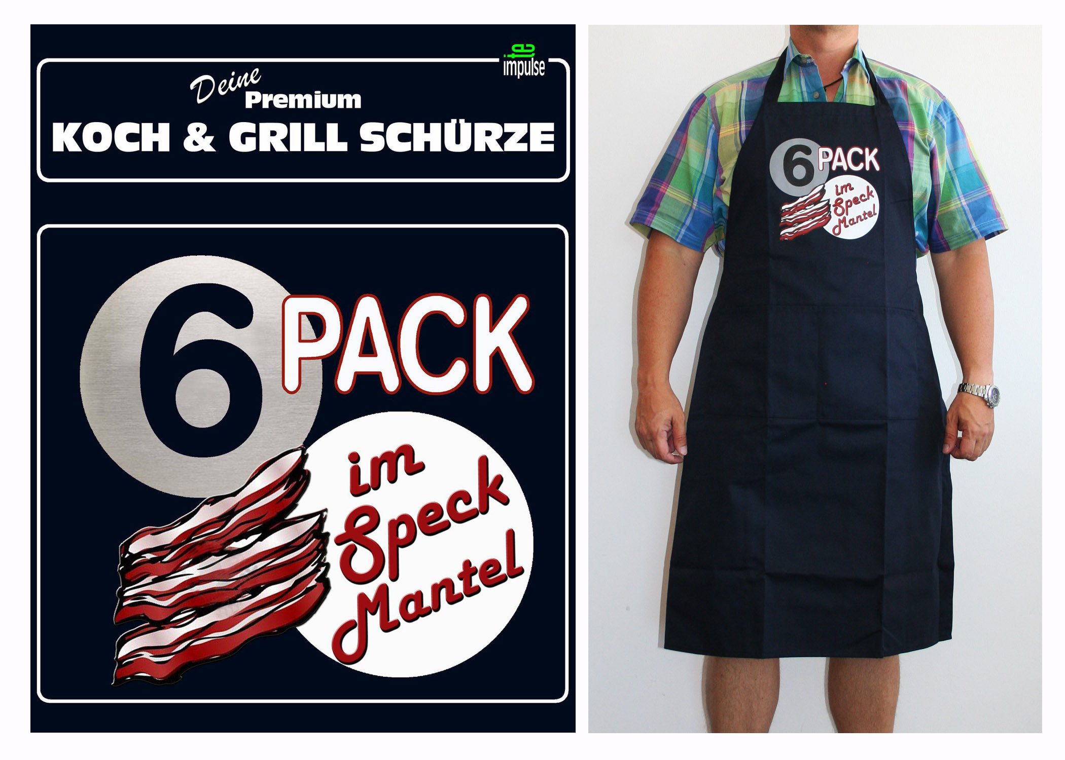 teprovo Grillschürze Kochschürze Schürze 116cm Dunkelblau günstig online kaufen