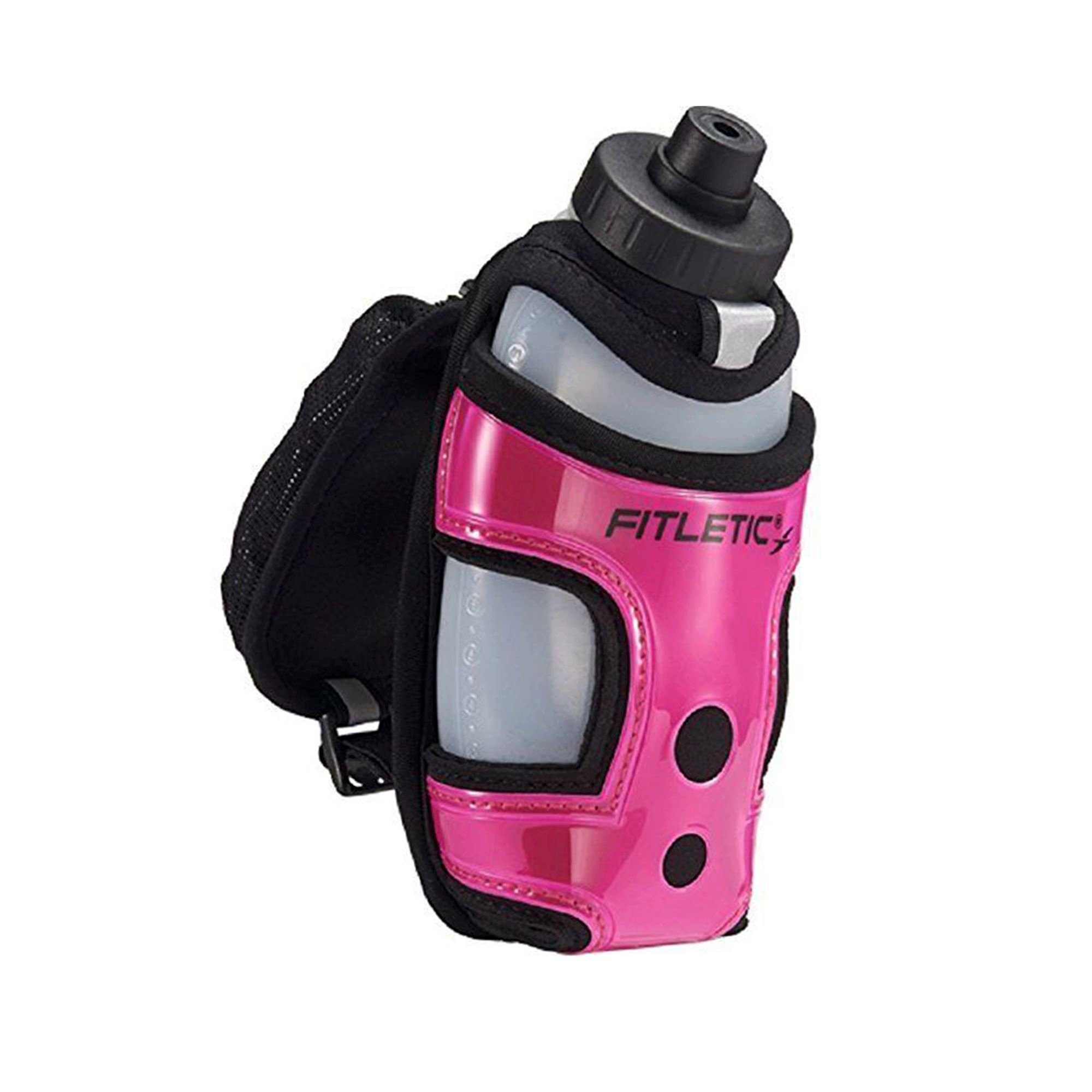 Neon-Pink Ein-Hand Fitletic Handtasche Pocket, Trinksystem mit Trinkflasche, Premium Laufausrüstung Hydra Laufgürtel