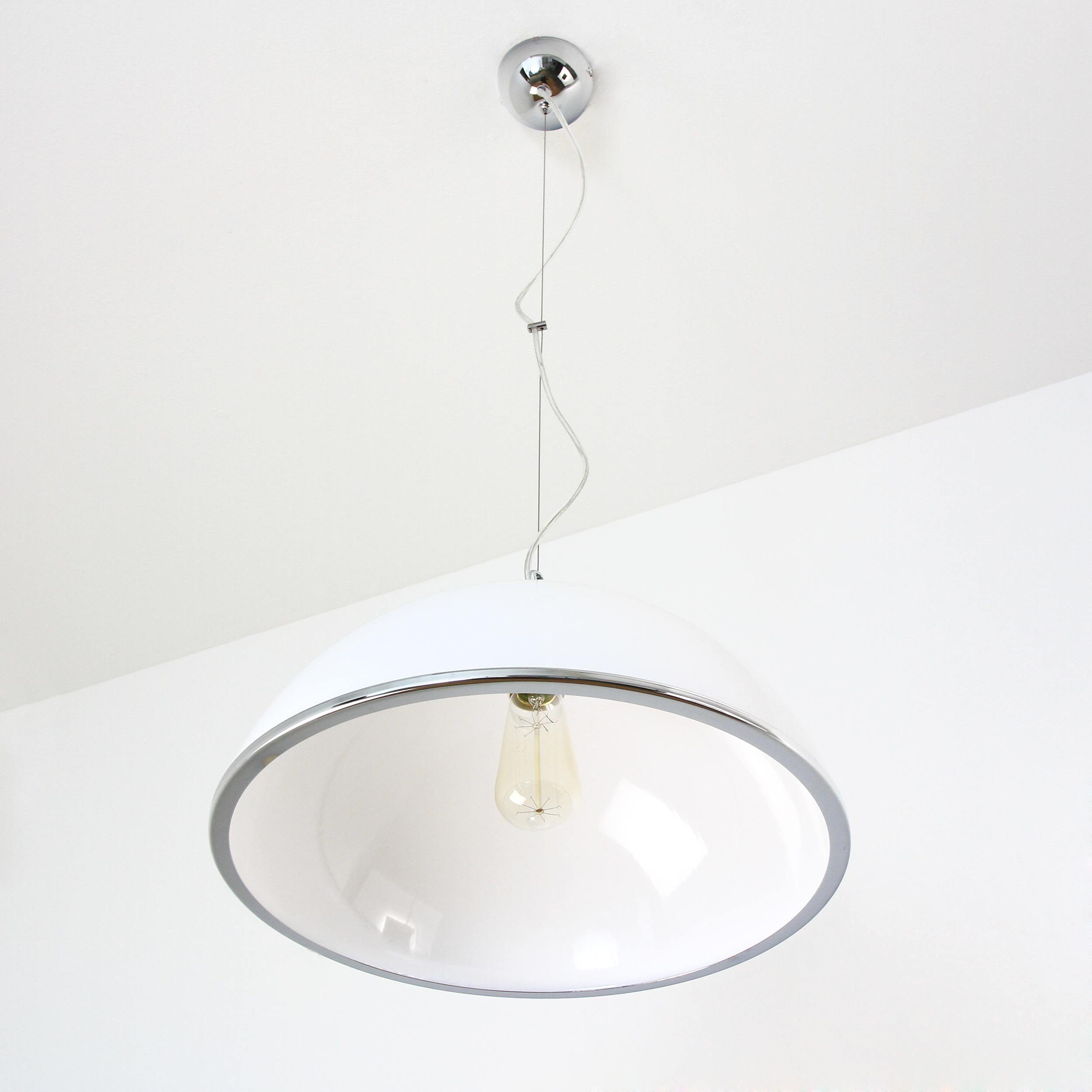 Weiße 3, Pendelleuchte Leuchtmittel, Lampe ohne SINGLE Hängelampe Kunststoff Industrie Pendelleuchte Küche Licht-Erlebnisse Metall