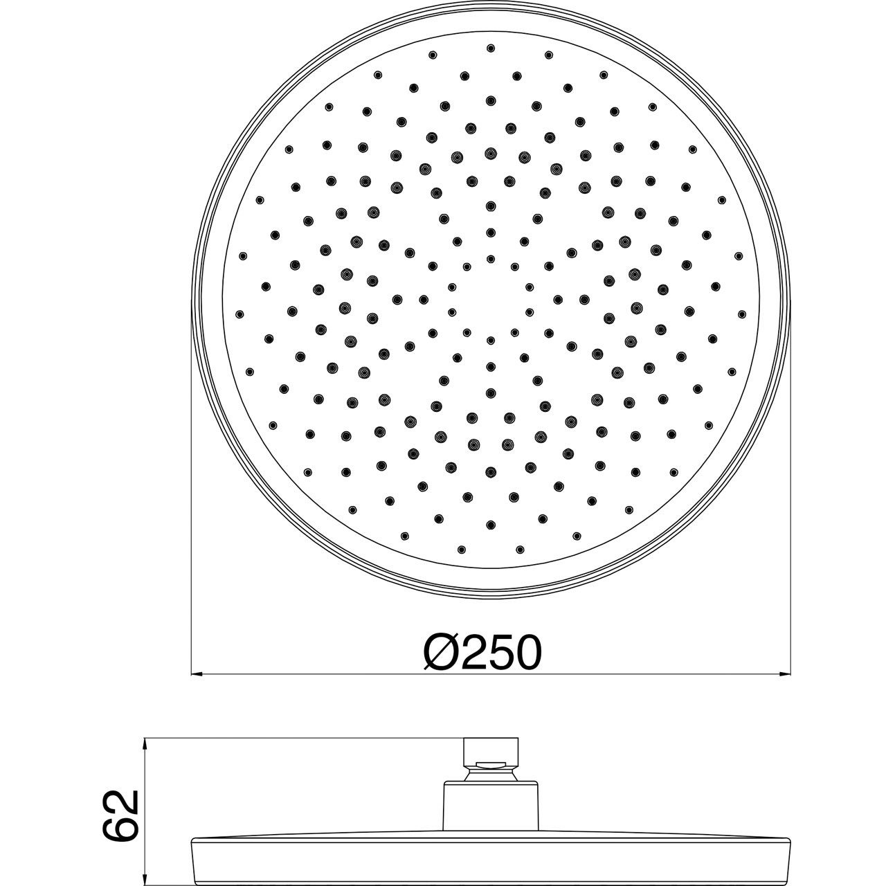 Euroshowers GmbH Kopfbrause Kopfbrause, matt schwarz, Ø 250 mm