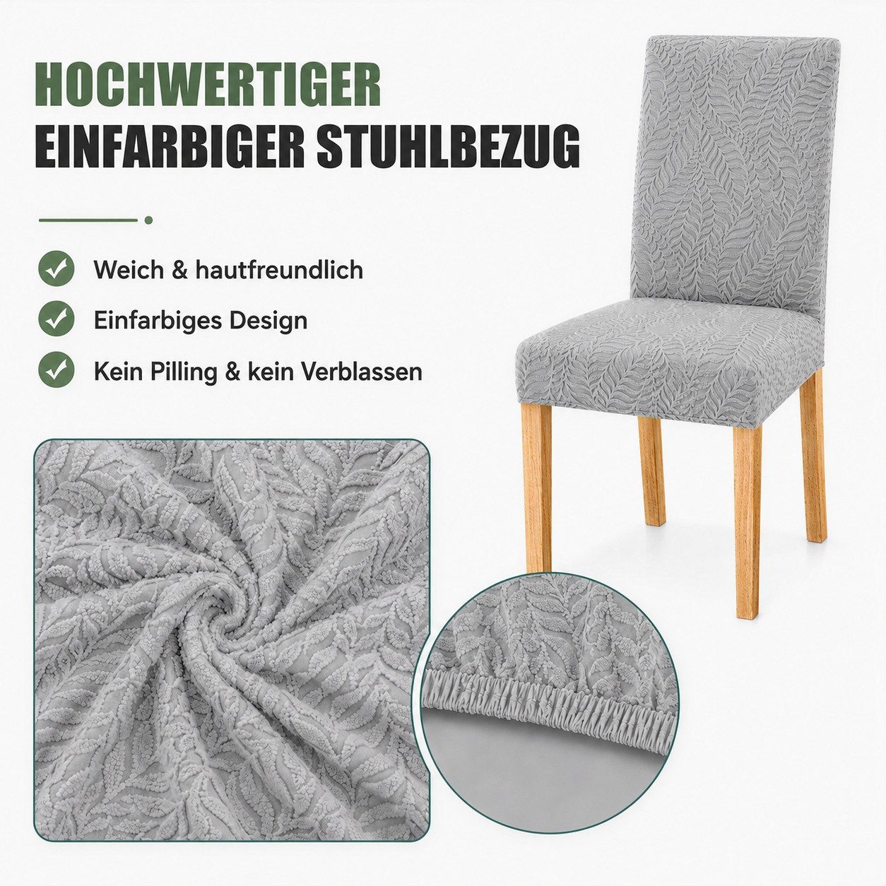 BlingBin Stuhlhusse Stretch Stuhlhussen für Esszimmer,waschbar Dekoration Stuhlschutz, Komfort Stuhlbezug für Küche Esszimmer Hotel Bankett – Bild 3 von 5
