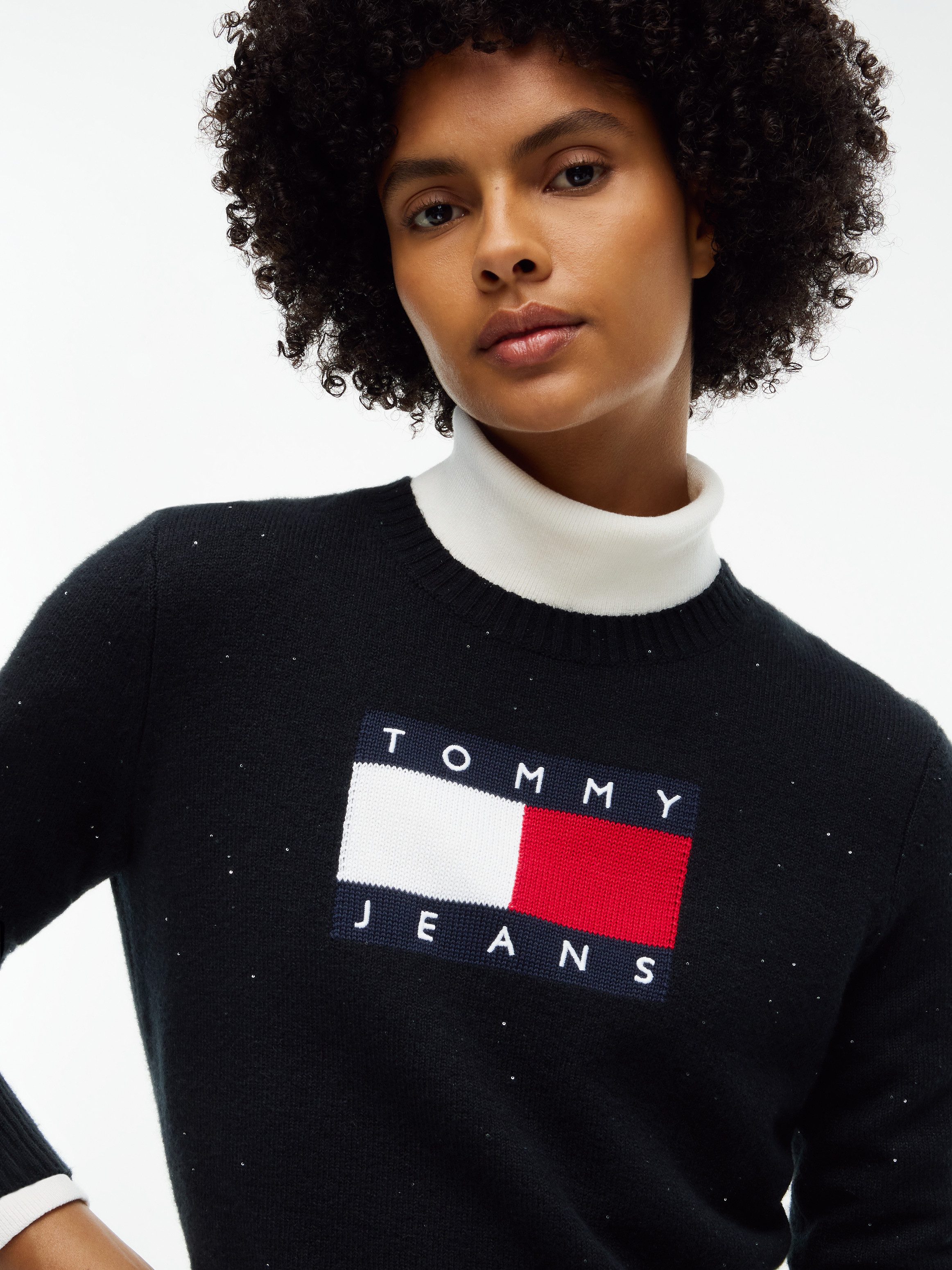 Tommy Jeans Sweatkleid TJW SPARKLE FLAG SWEATER DRESS Baumwollmischung – Bild 3 von 5