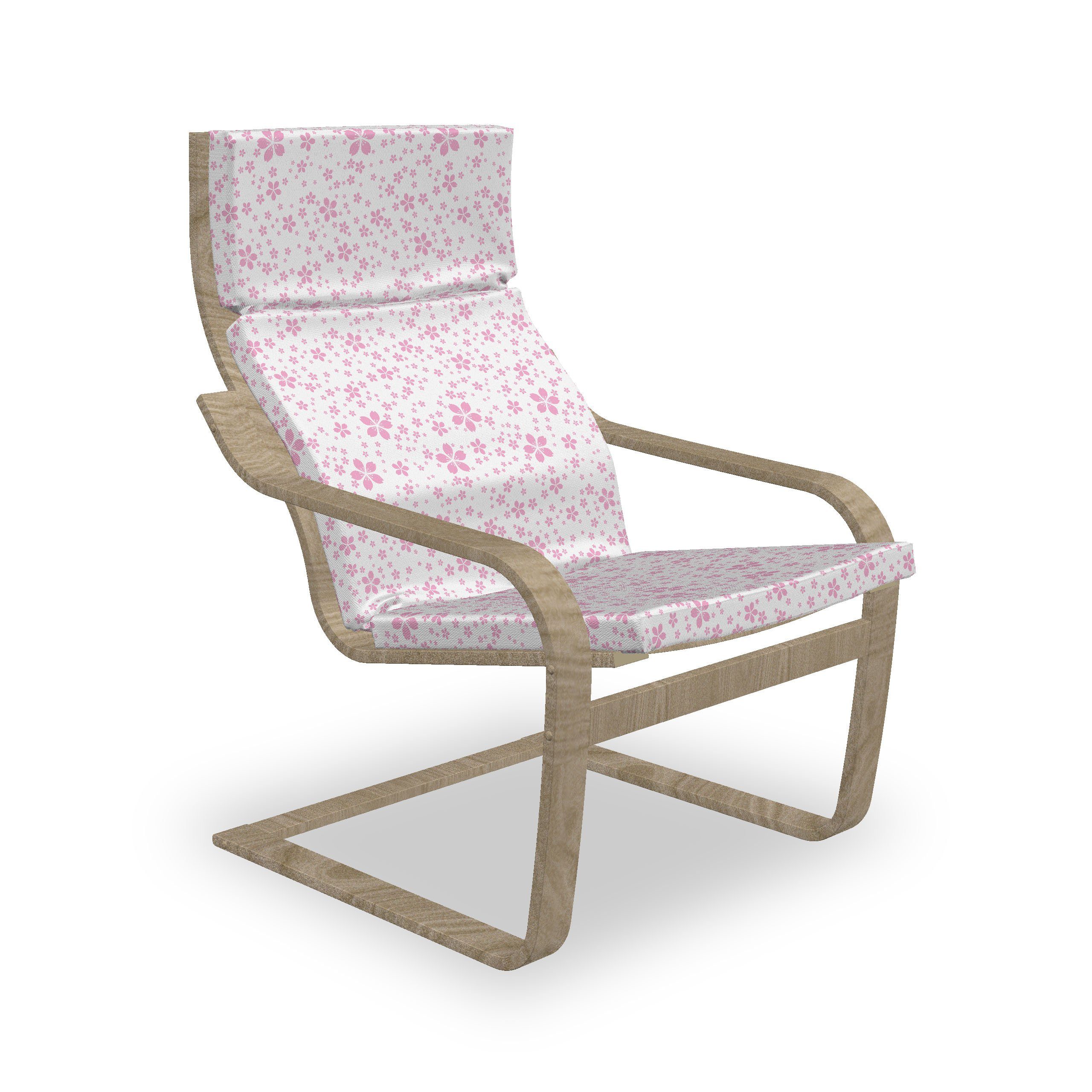 mit Stuhlkissen Hakenschlaufe Abakuhaus Flora rosa und mit Reißverschluss, Sitzkissen Kirschblüte Stuhlkissen