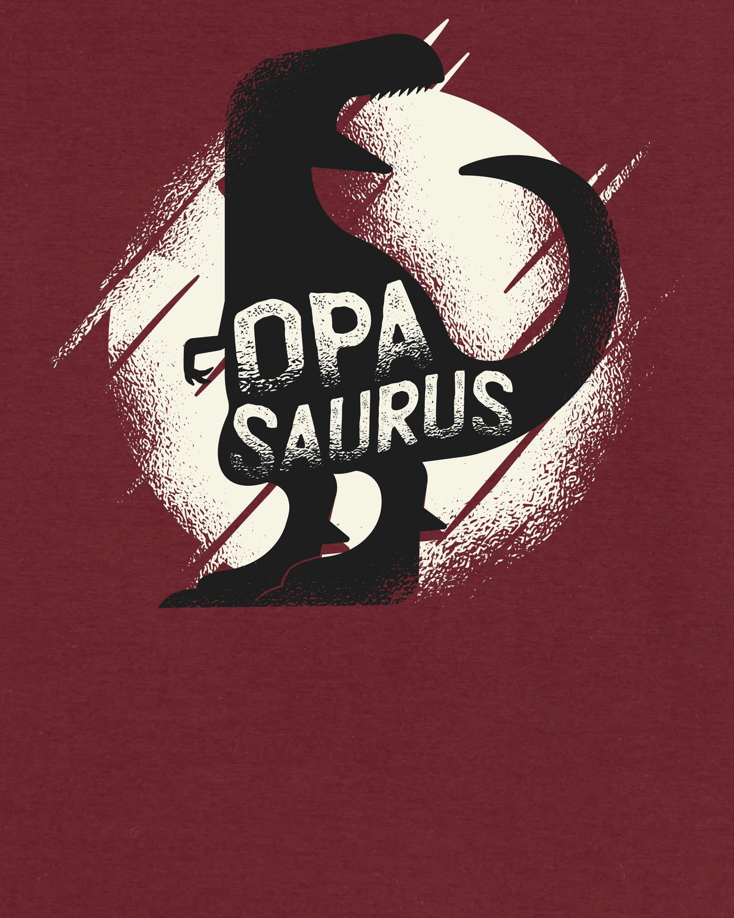 (1-tlg) wat? Print-Shirt Apparel weinrot Opasaurus