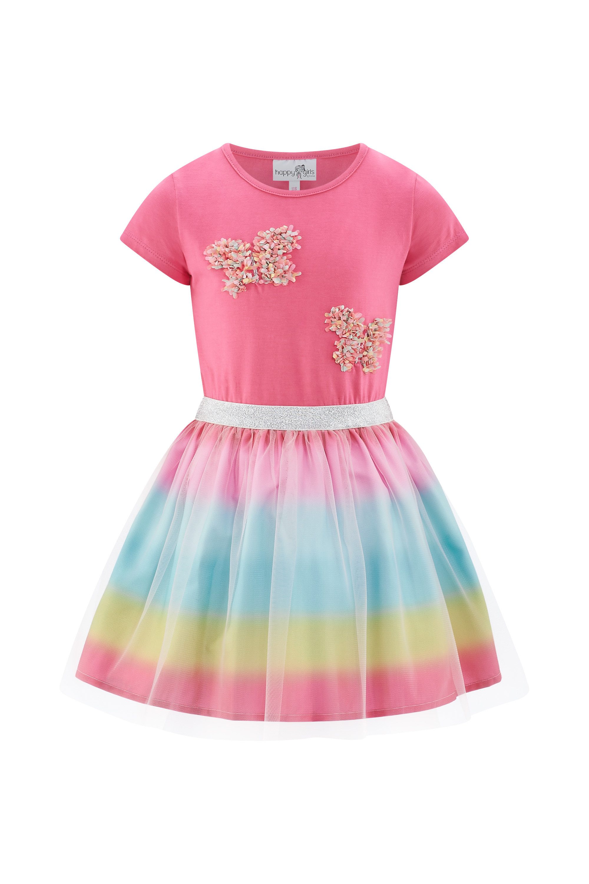 happy girls Jerseykleid mit tollem Tüllrock und hochwertig applizierten Schmetterlingen