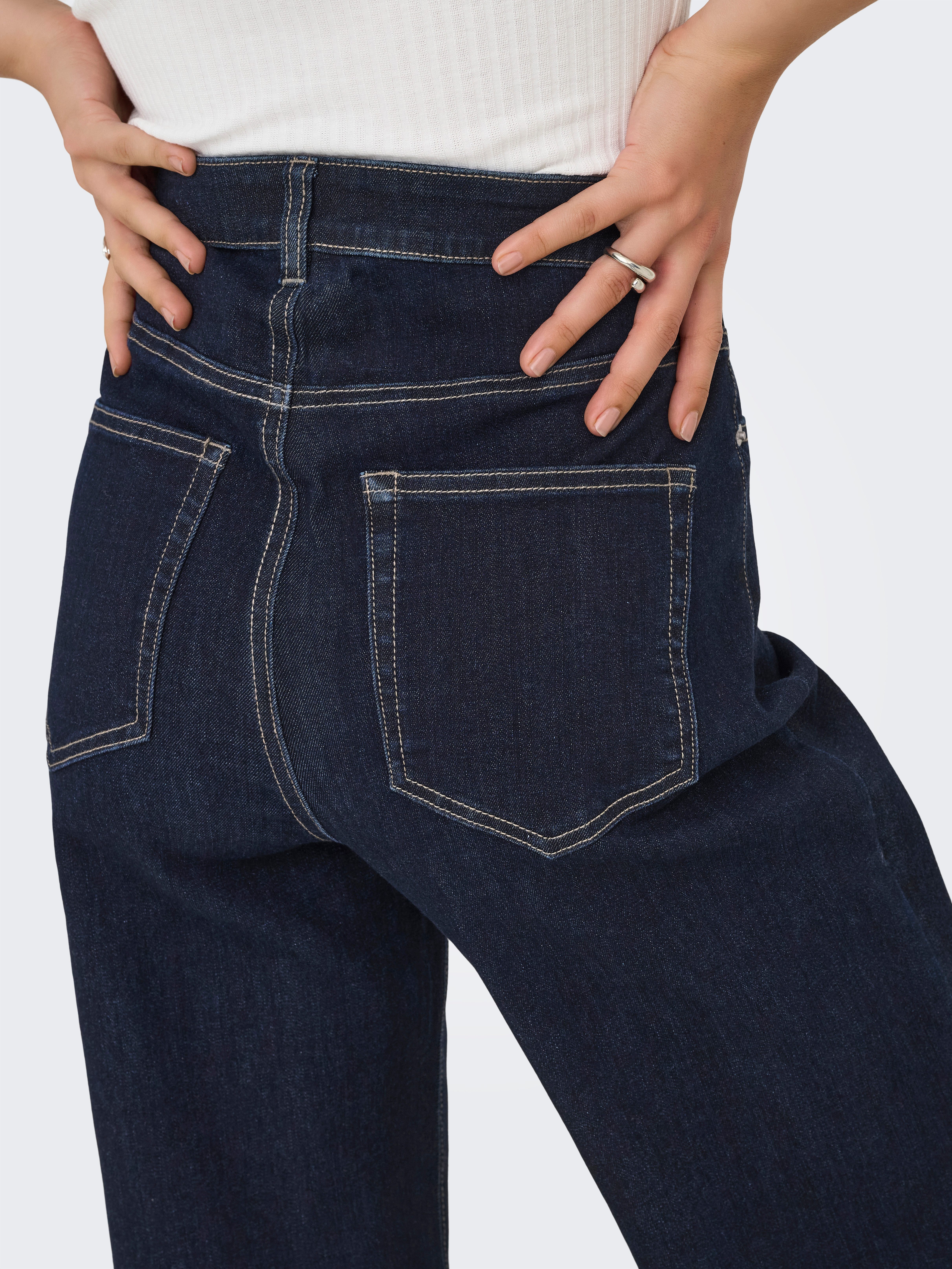 ONLY High-waist-Jeans ONLJUICY-WAUW HW WIDE DNM GUA334 NOOS Materialmix, high waist, wide fit