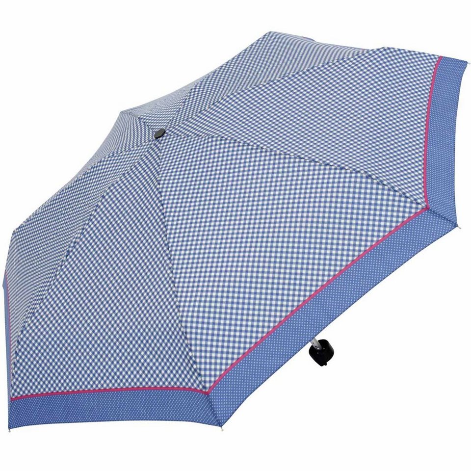 doppler® Taschenregenschirm Damenschirm in kleiner Tasche mit  Reißverschluss, leicht, klein und kompakt