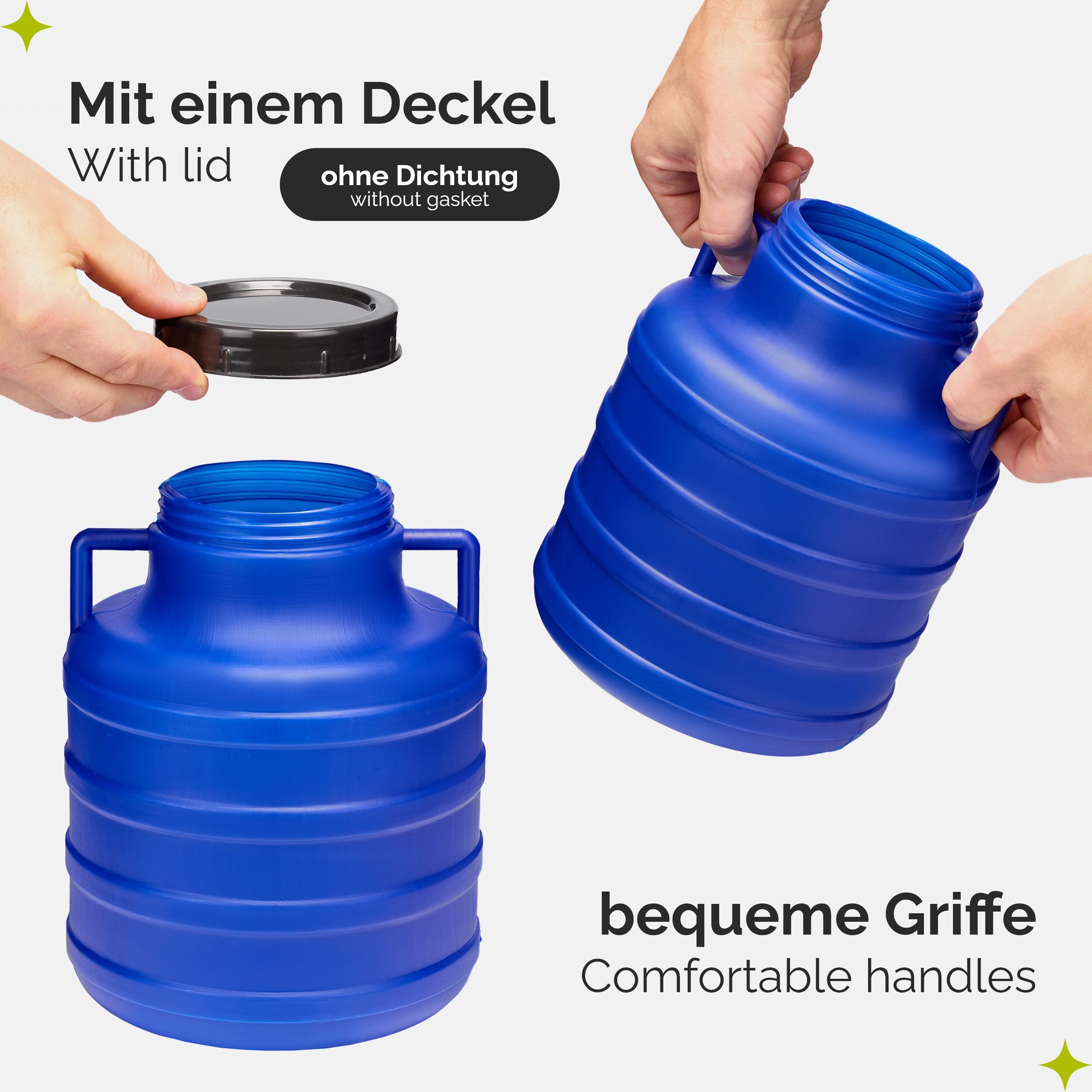 Garronda Regentonne 5L Lebensmittelfass Sauerkrautfass Hobbock Garten GD-0078, Blau, 5 l, (1-tlg) – Bild 4 von 5