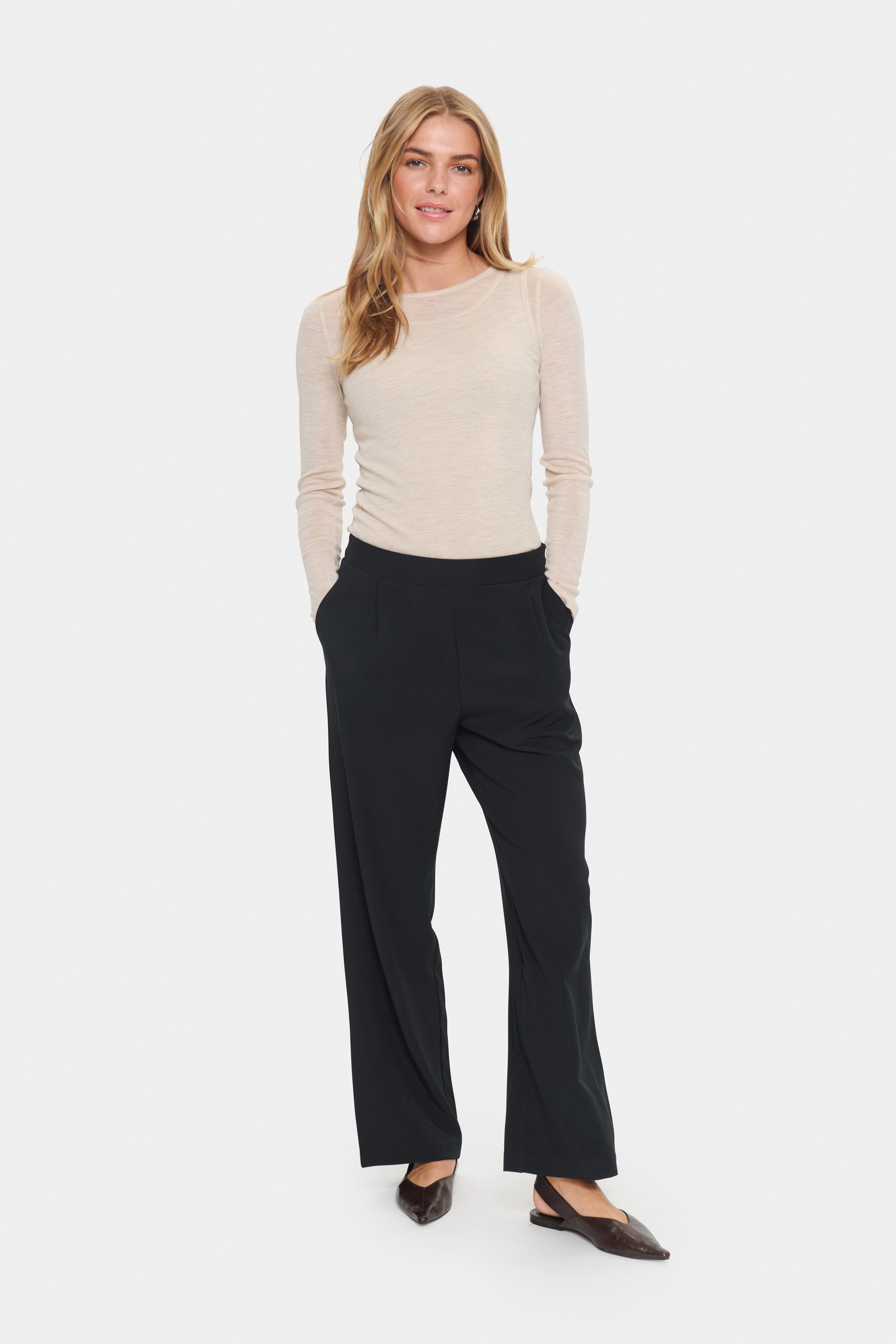 Saint Tropez Anzughose CelestSZ Wide Leg Pants Schlupfhose mit Gummizug – Bild 4 von 5