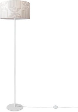 Paco Home Stehlampe Luca Pillar, ohne Leuchtmittel, Wohnzimmer Stehlampe Mit Schirm Büro Modern Retro Muster E27