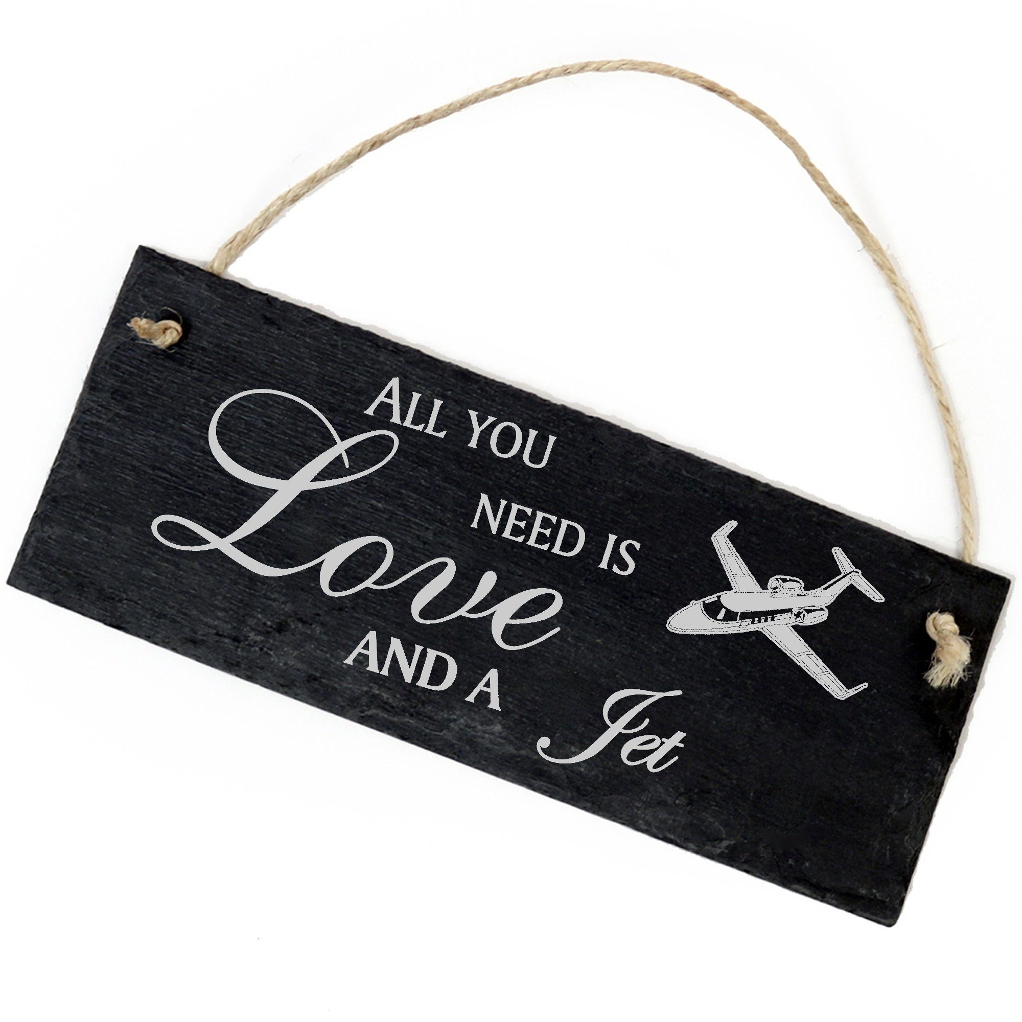 Dekolando Hängedekoration Jet 22x8cm All you need is Love and a Jet